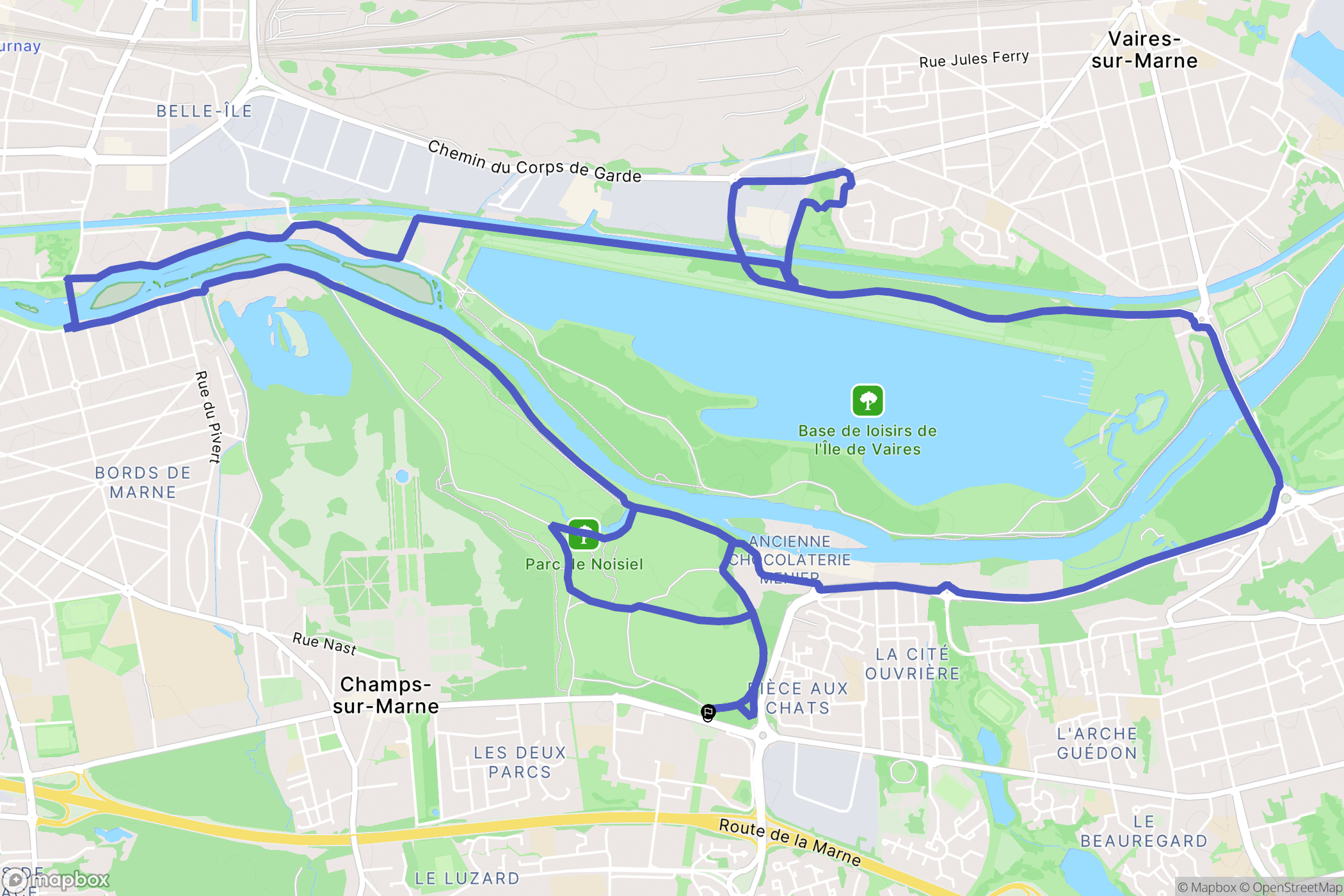 Noisiel : carte du parcours de randonnée - France