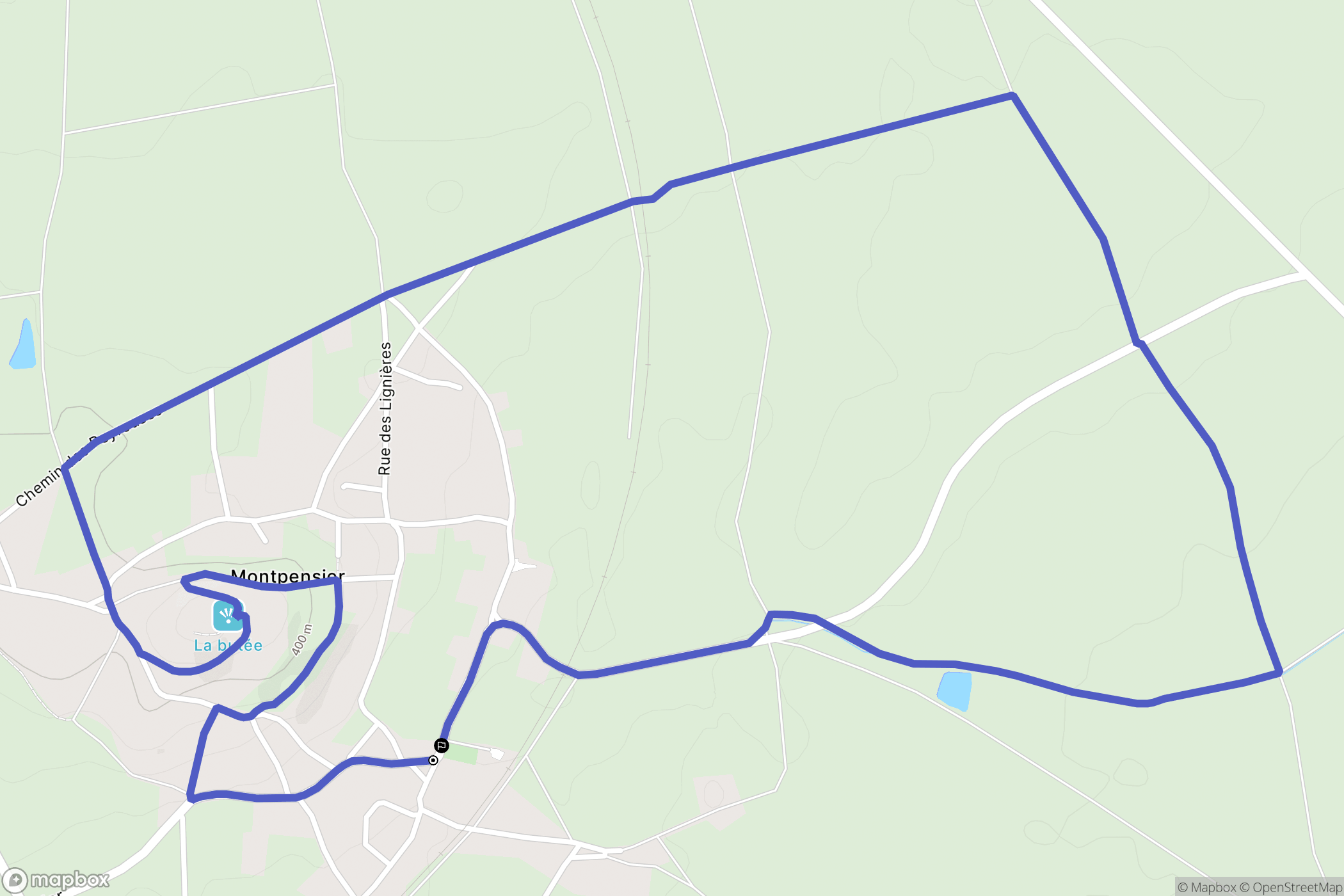 Montpensier : carte du parcours de randonnée - France