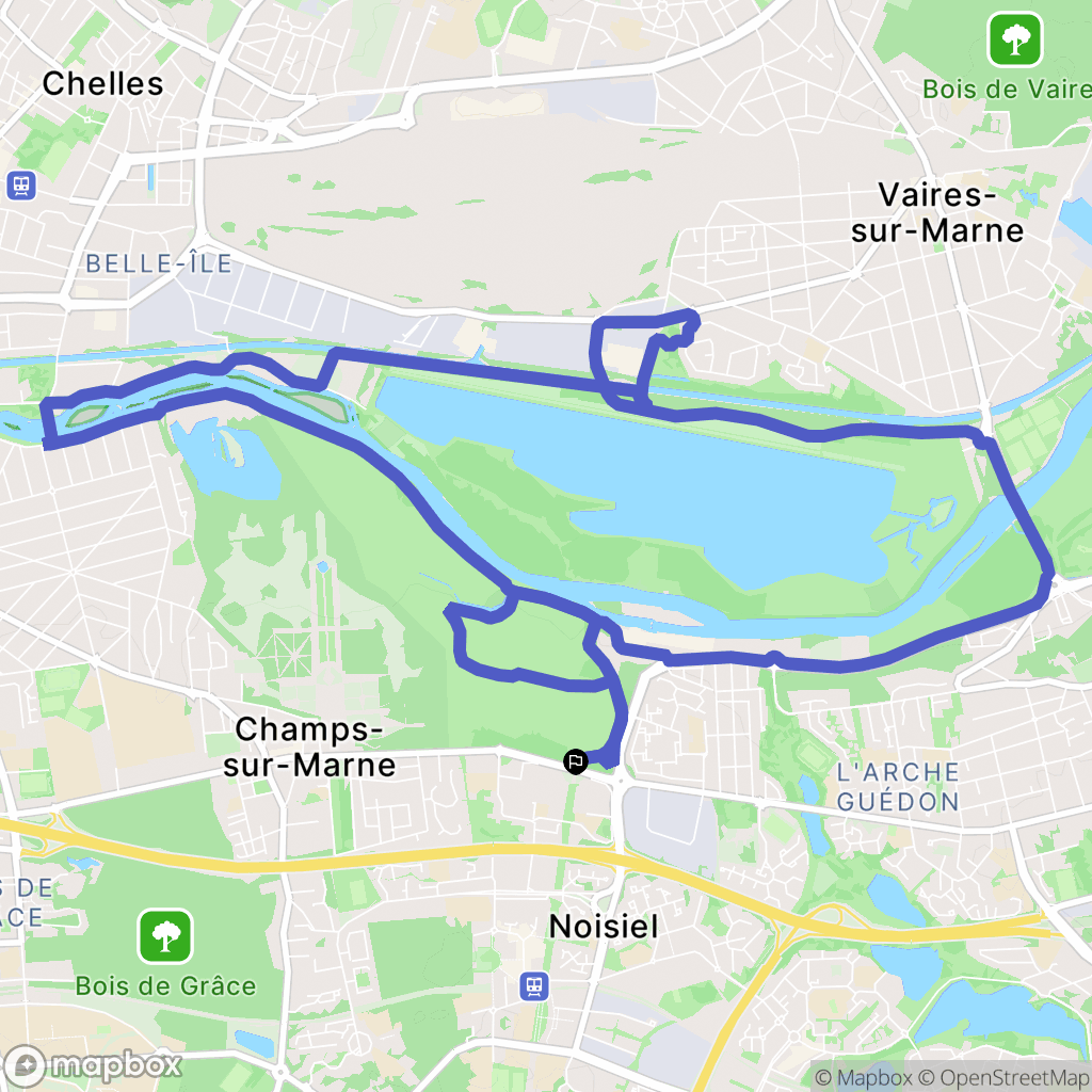 Noisiel : carte du parcours de randonnée - France