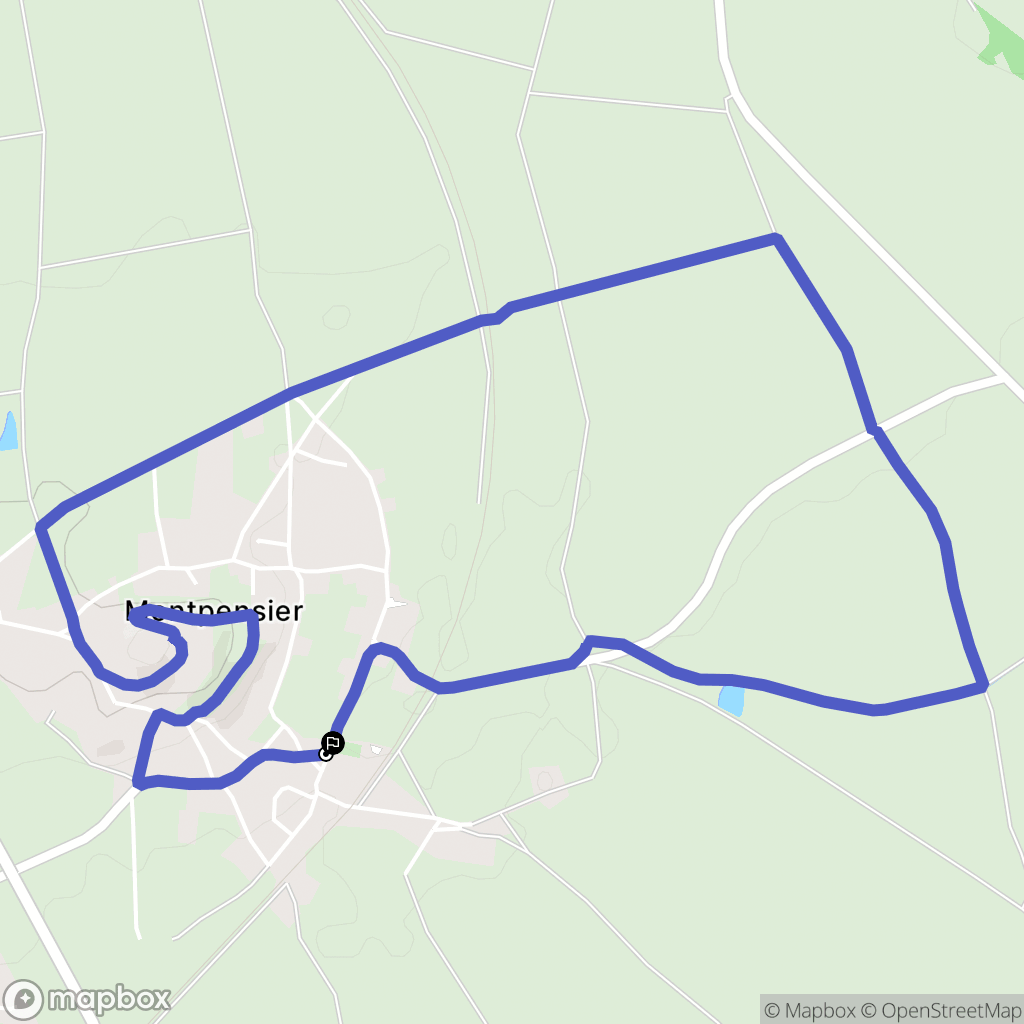 Montpensier : carte du parcours de randonnée - France