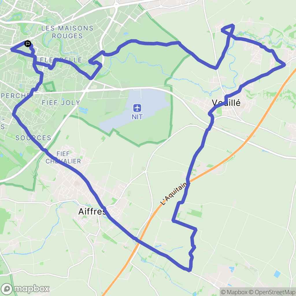 Niort : carte du parcours de randonnée - France