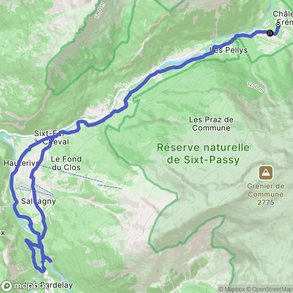 Sixt-Fer-à-Cheval : carte du parcours de randonnée - France