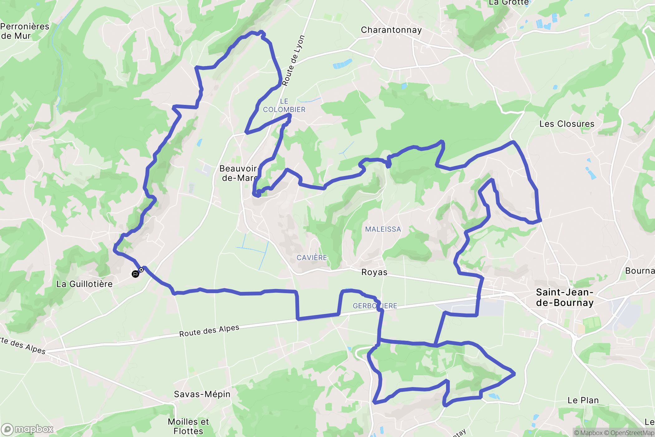 Savas-Mépin : carte du parcours de randonnée - France