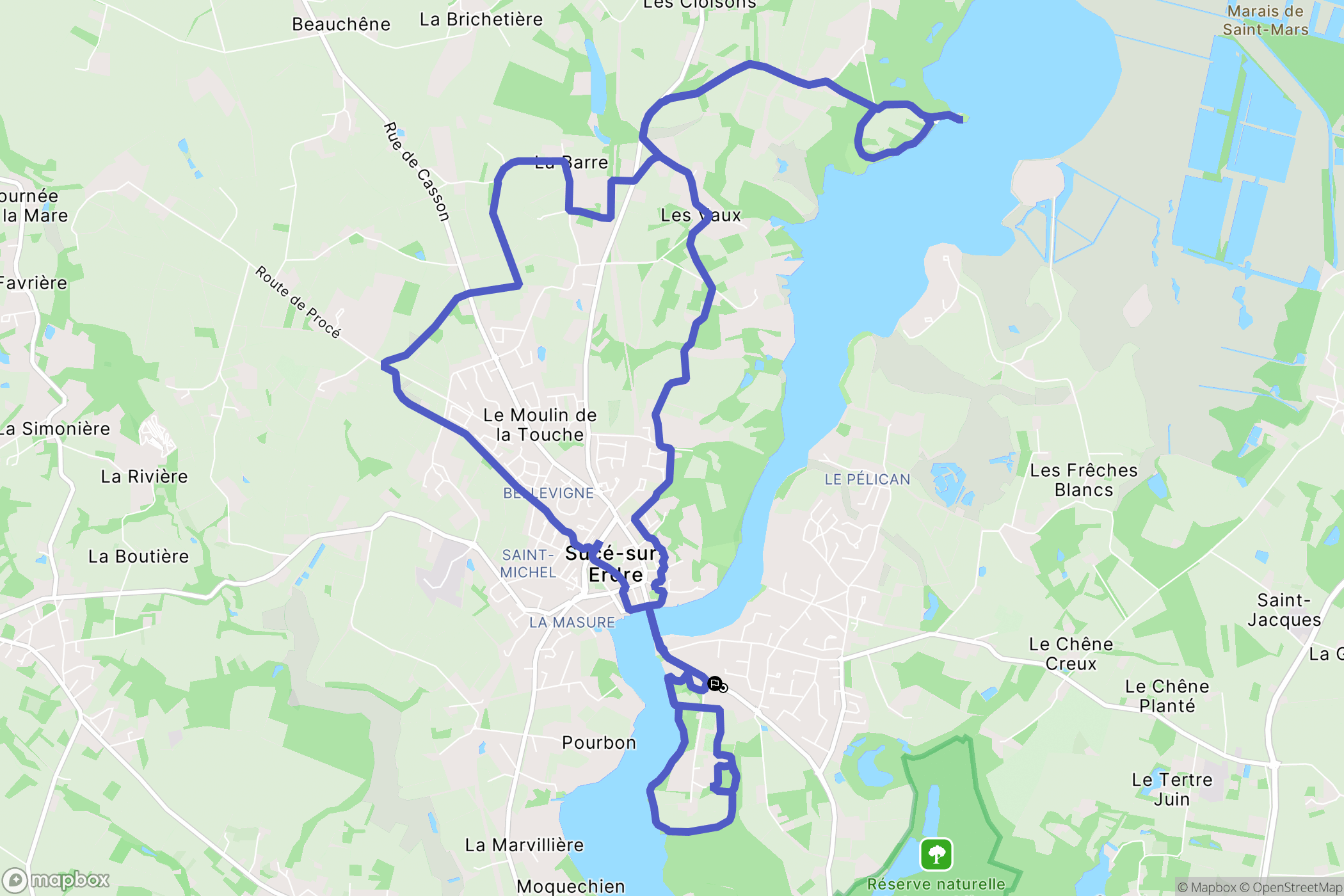 Sucé-sur-Erdre : carte du parcours de randonnée - France