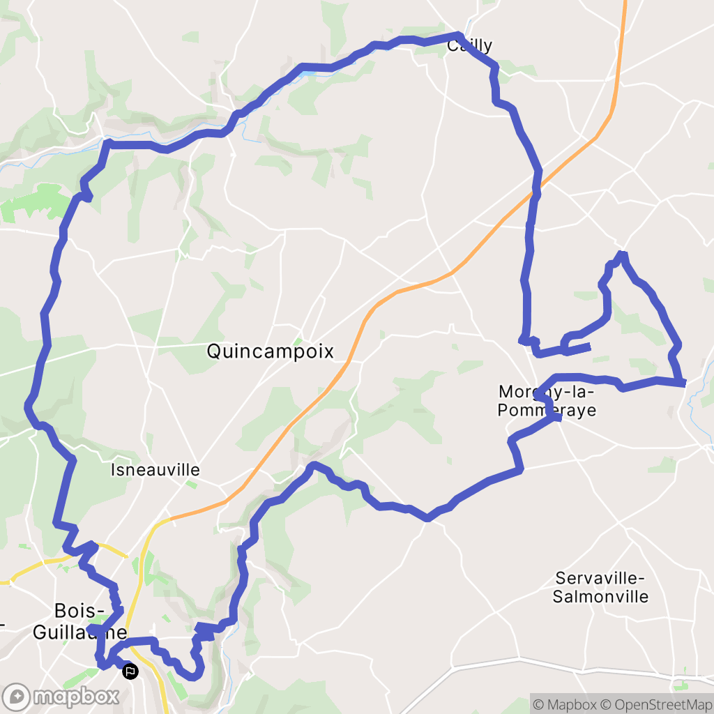 Rouen : carte du parcours de randonnée - France