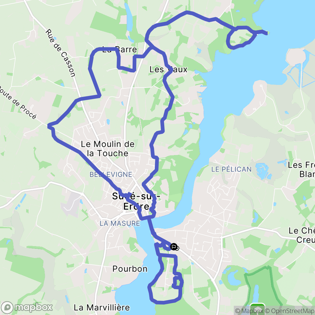 Sucé-sur-Erdre : carte du parcours de randonnée - France
