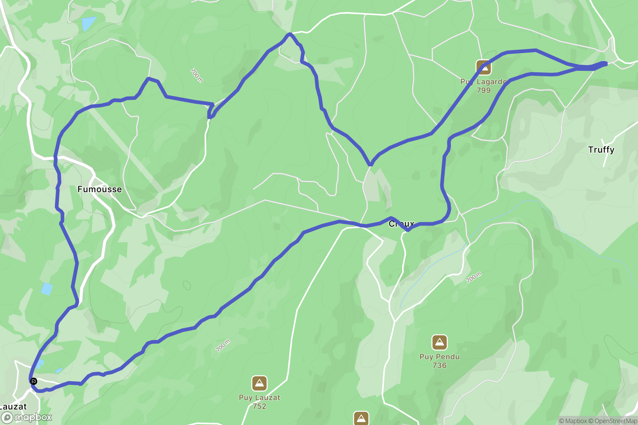 Nedde : carte du parcours de randonnée - France