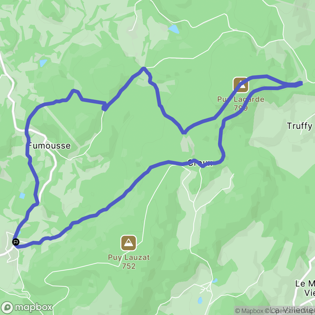 Nedde : carte du parcours de randonnée - France