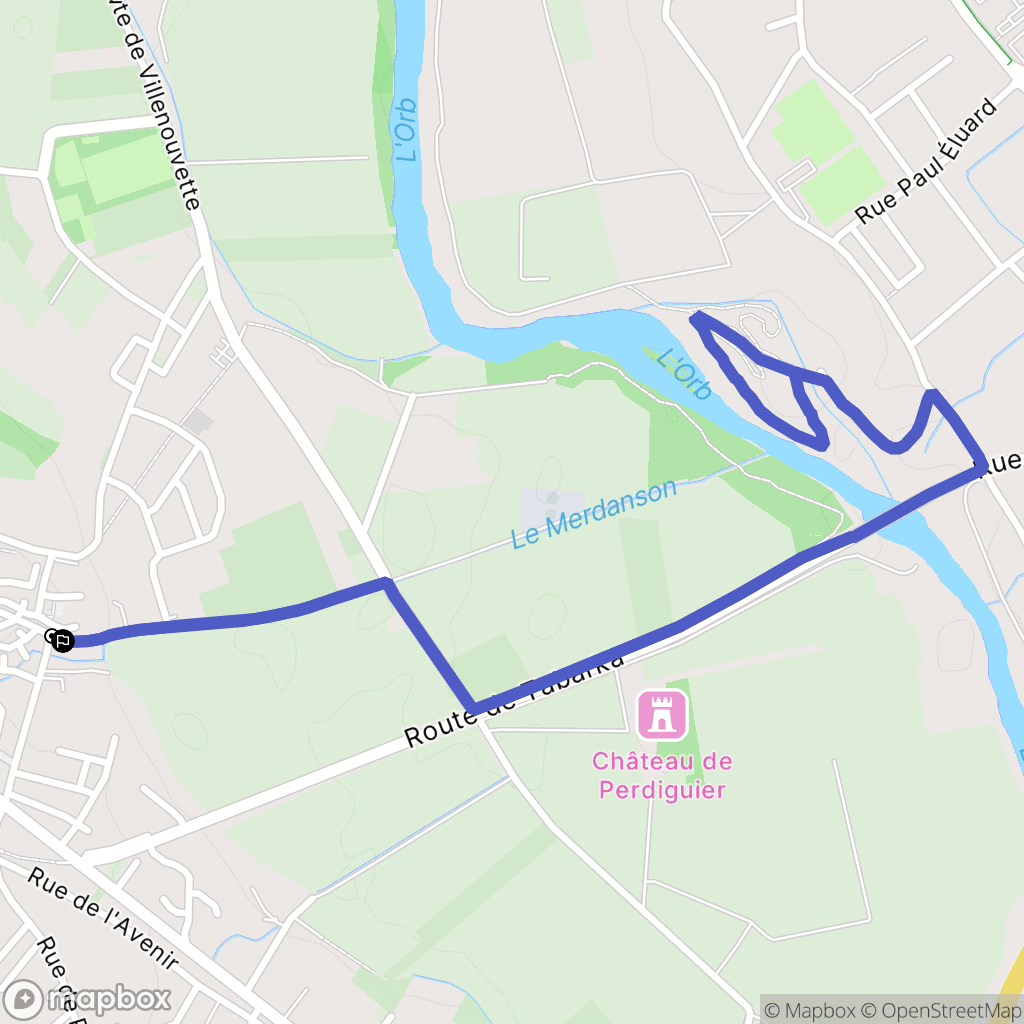 Maraussan : carte du parcours de randonnée - France