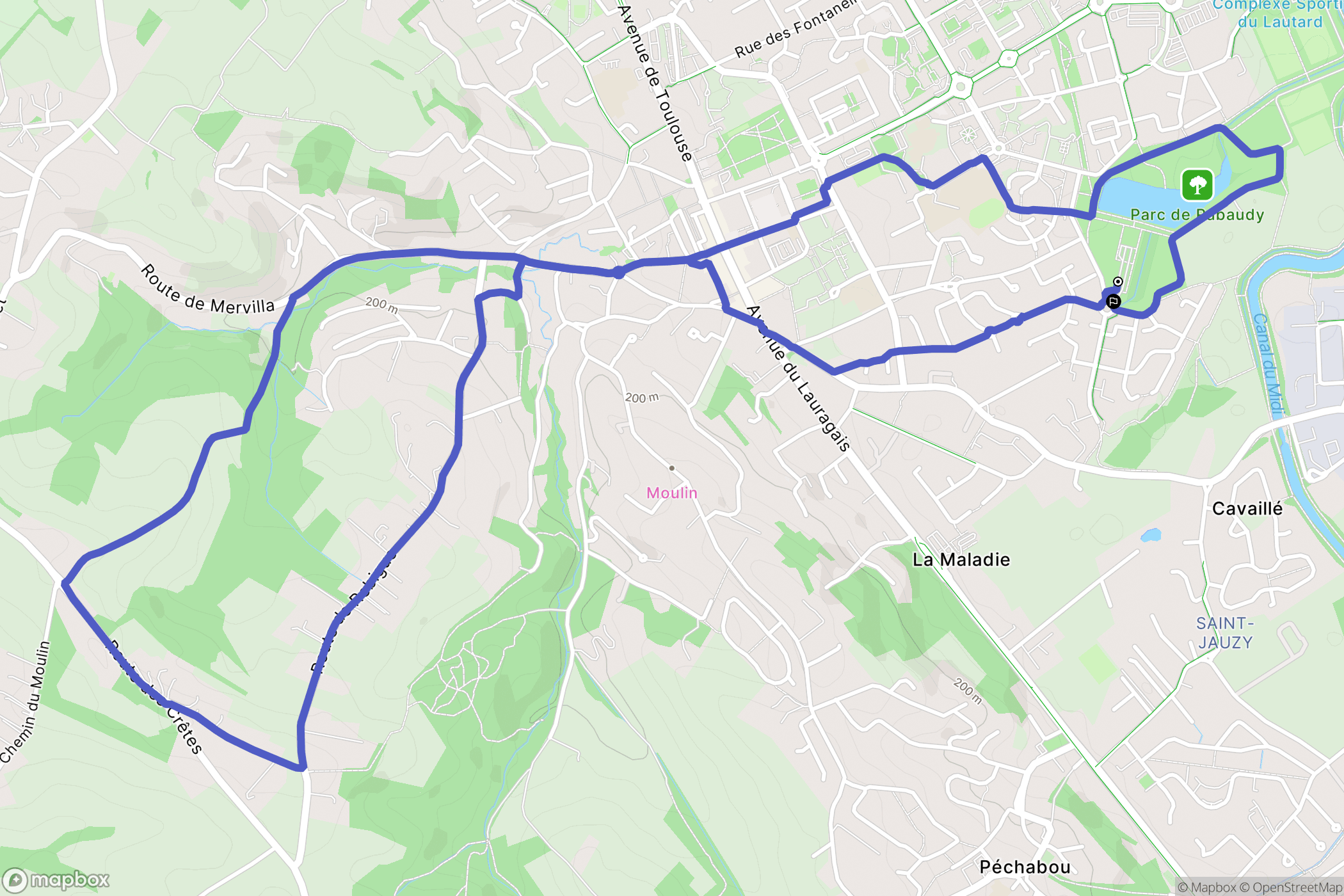 Castanet-Tolosan : carte du parcours de randonnée - France