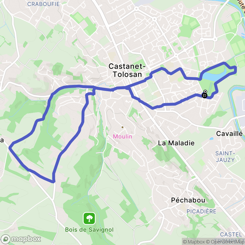 Castanet-Tolosan : carte du parcours de randonnée - France
