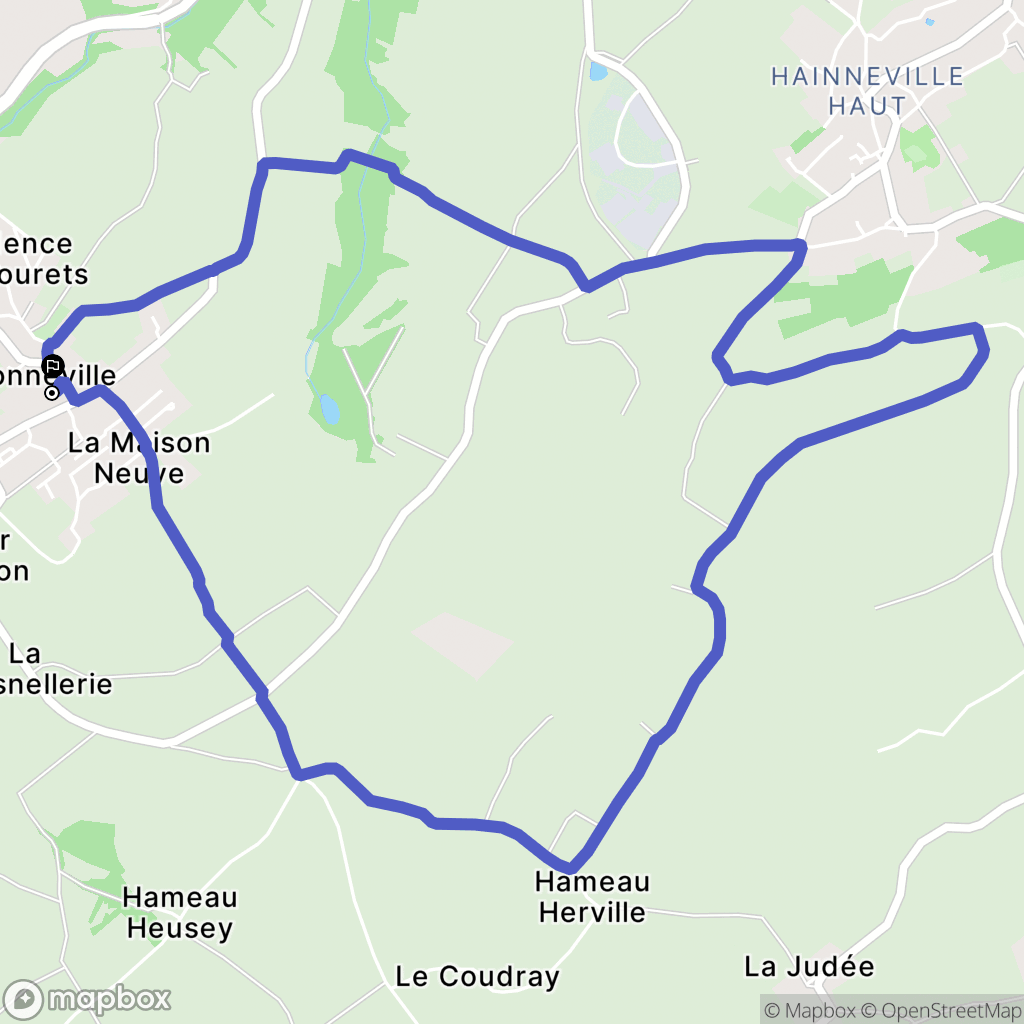 La Hague : carte du parcours de randonnée - France
