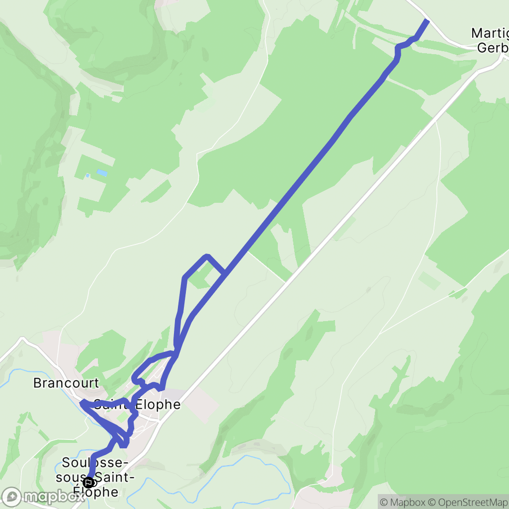 Soulosse-sous-Saint-Élophe : carte du parcours de randonnée - France