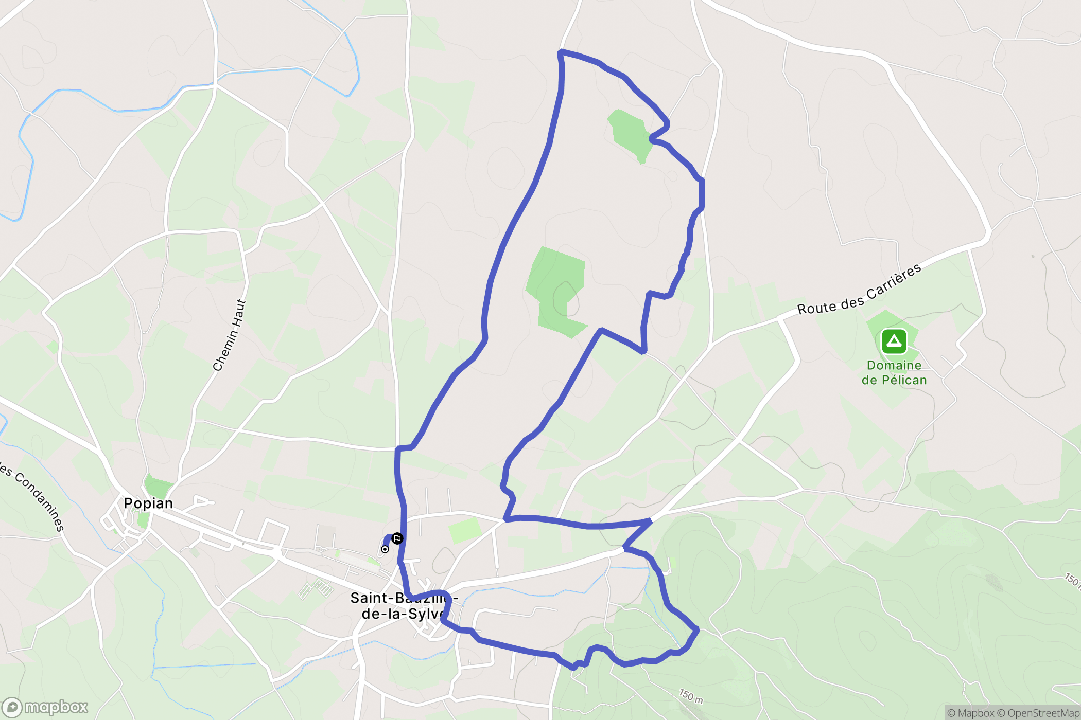 Saint-Bauzille-de-la-Sylve : carte du parcours de randonnée - France