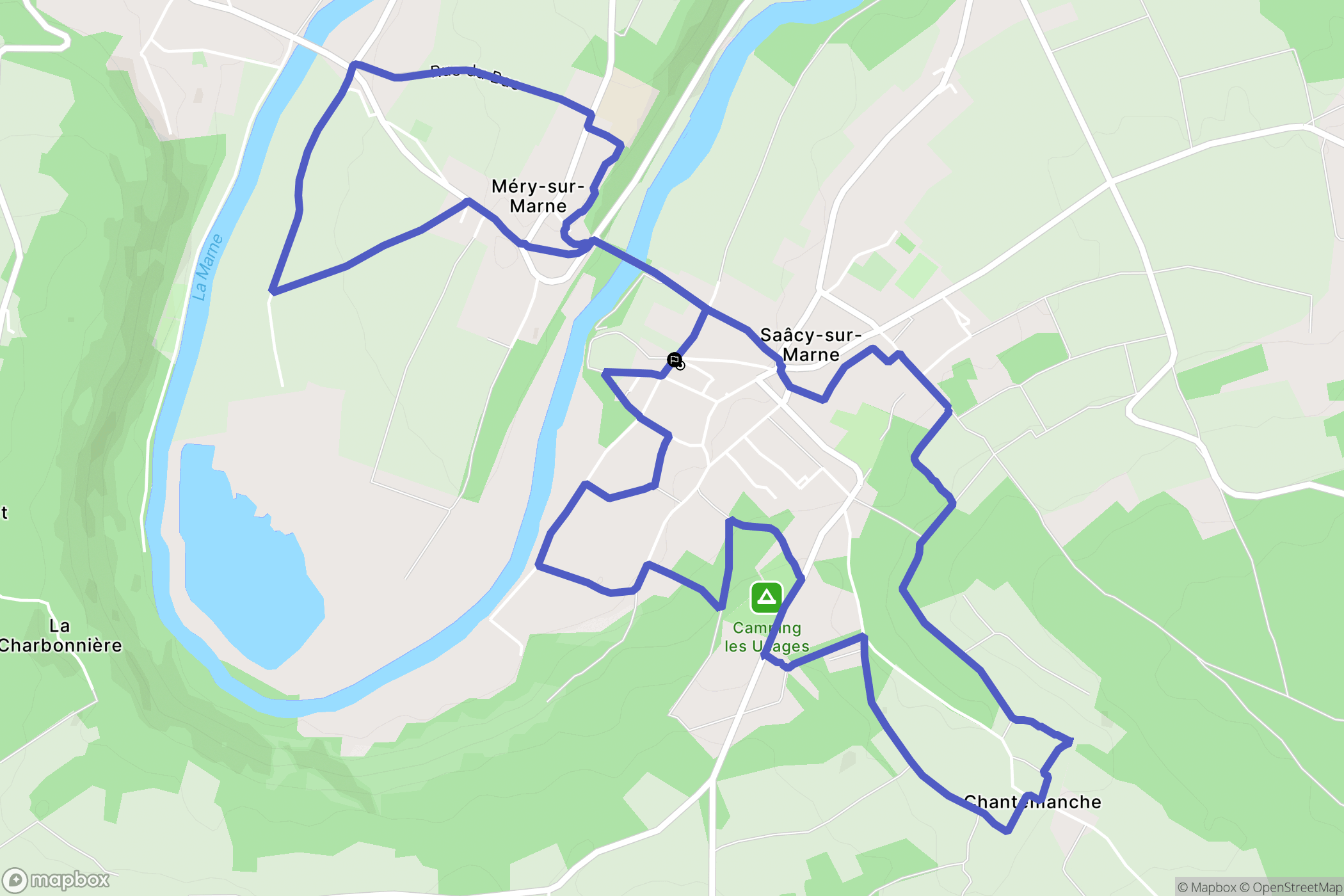 Saâcy-sur-Marne : carte du parcours de randonnée - France