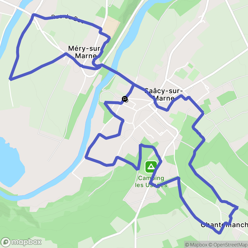 Saâcy-sur-Marne : carte du parcours de randonnée - France