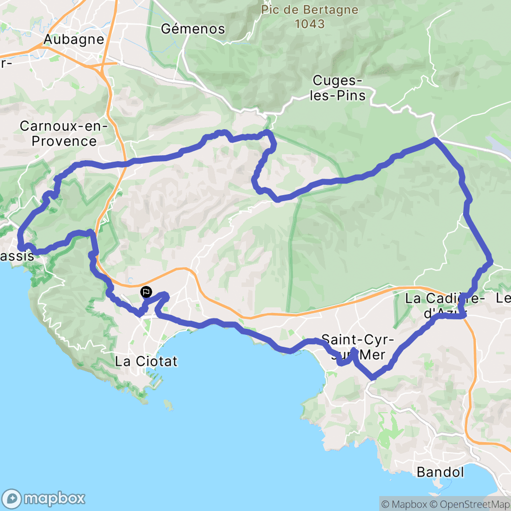 La Ciotat : carte du parcours de randonnée - France