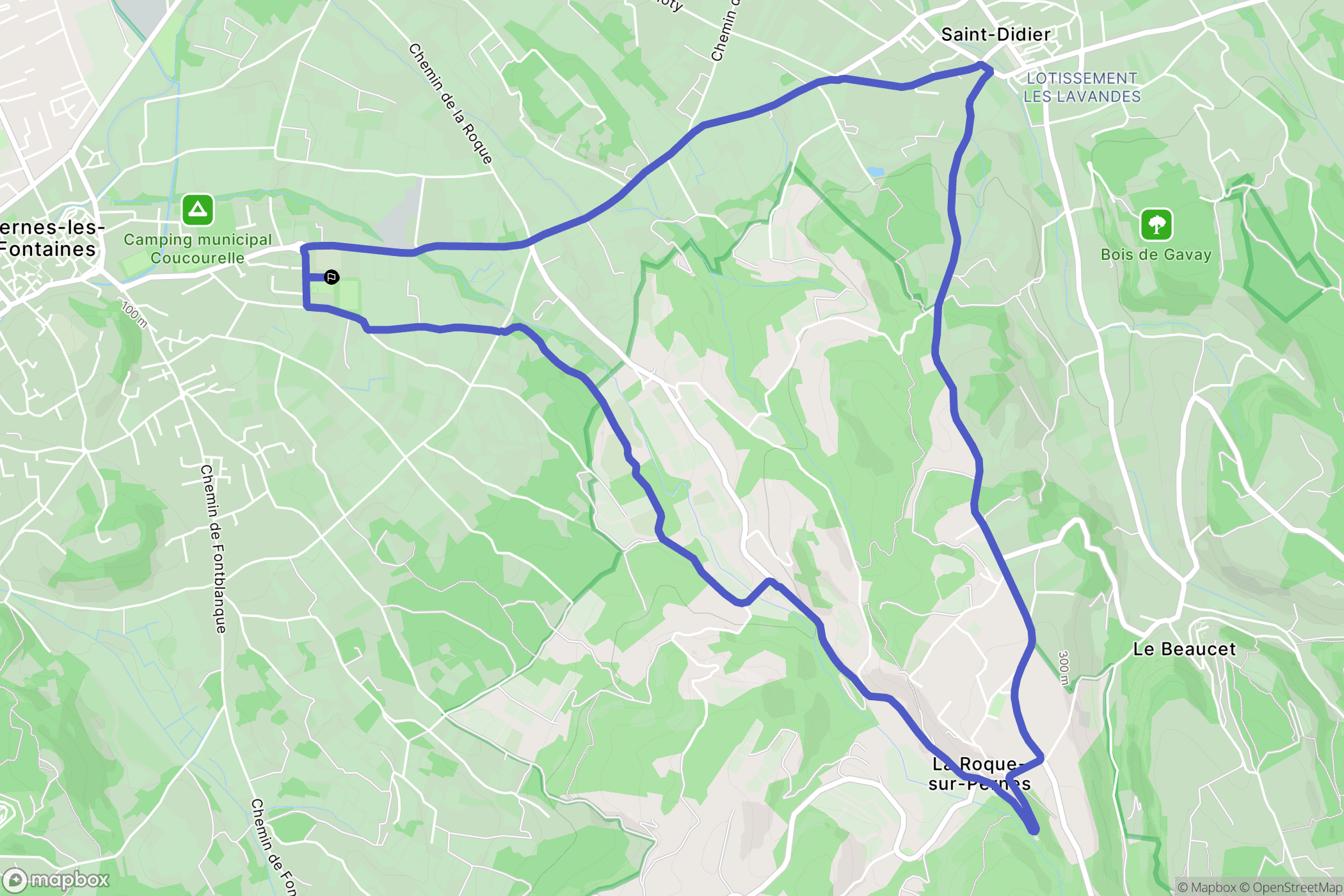 Pernes-les-Fontaines : carte du parcours de randonnée - France