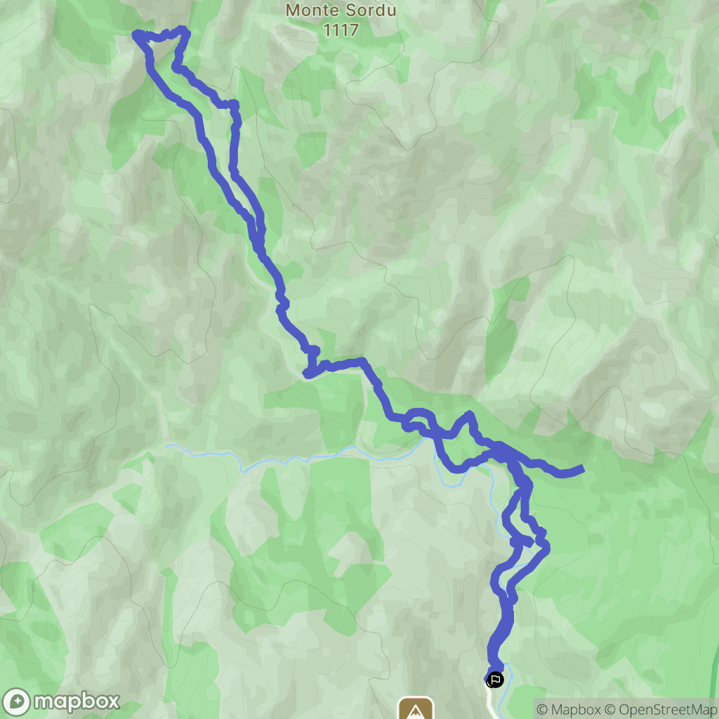 Zonza : carte du parcours de randonnée - France
