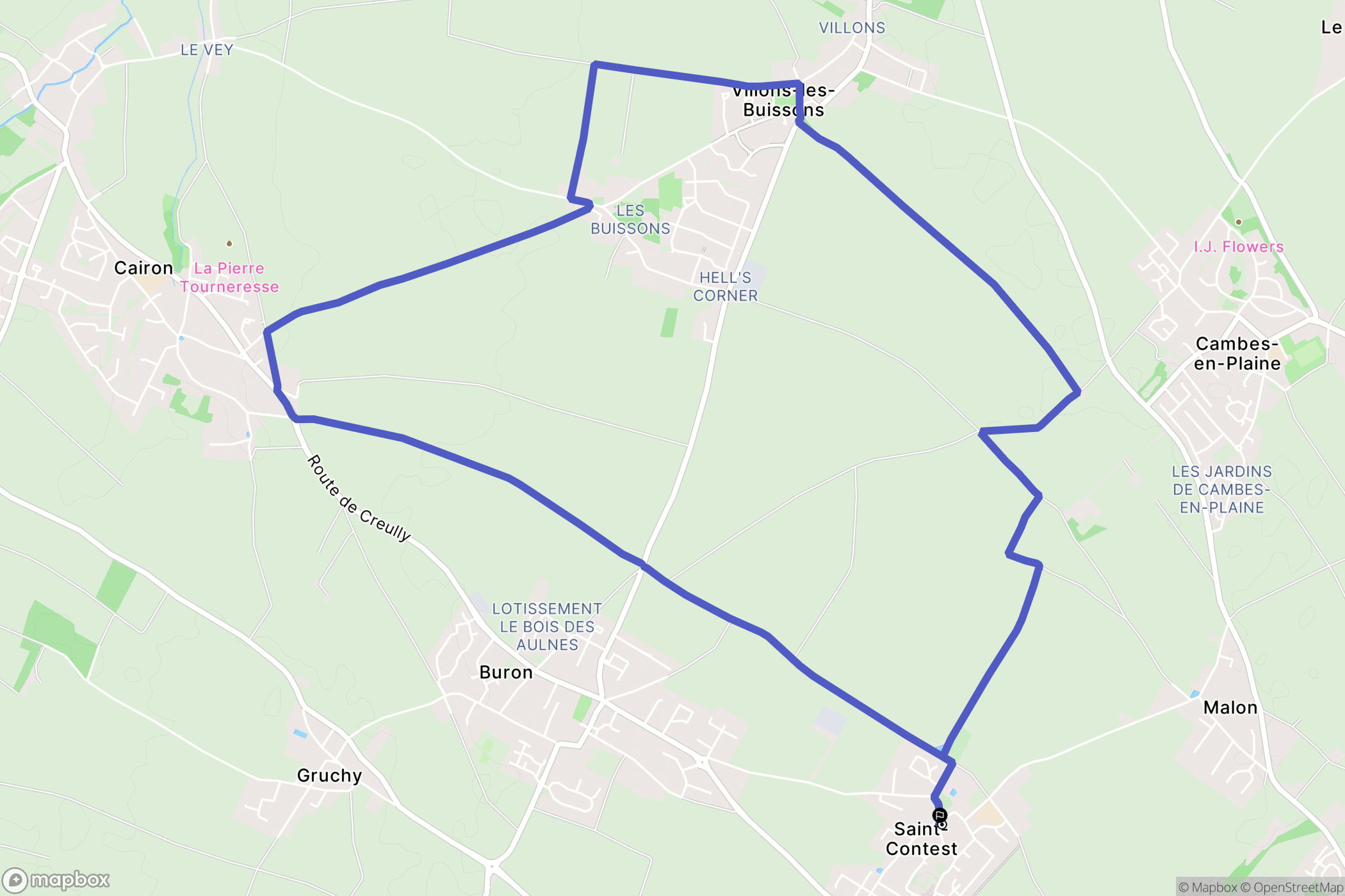 Saint-Contest : carte du parcours de randonnée - France