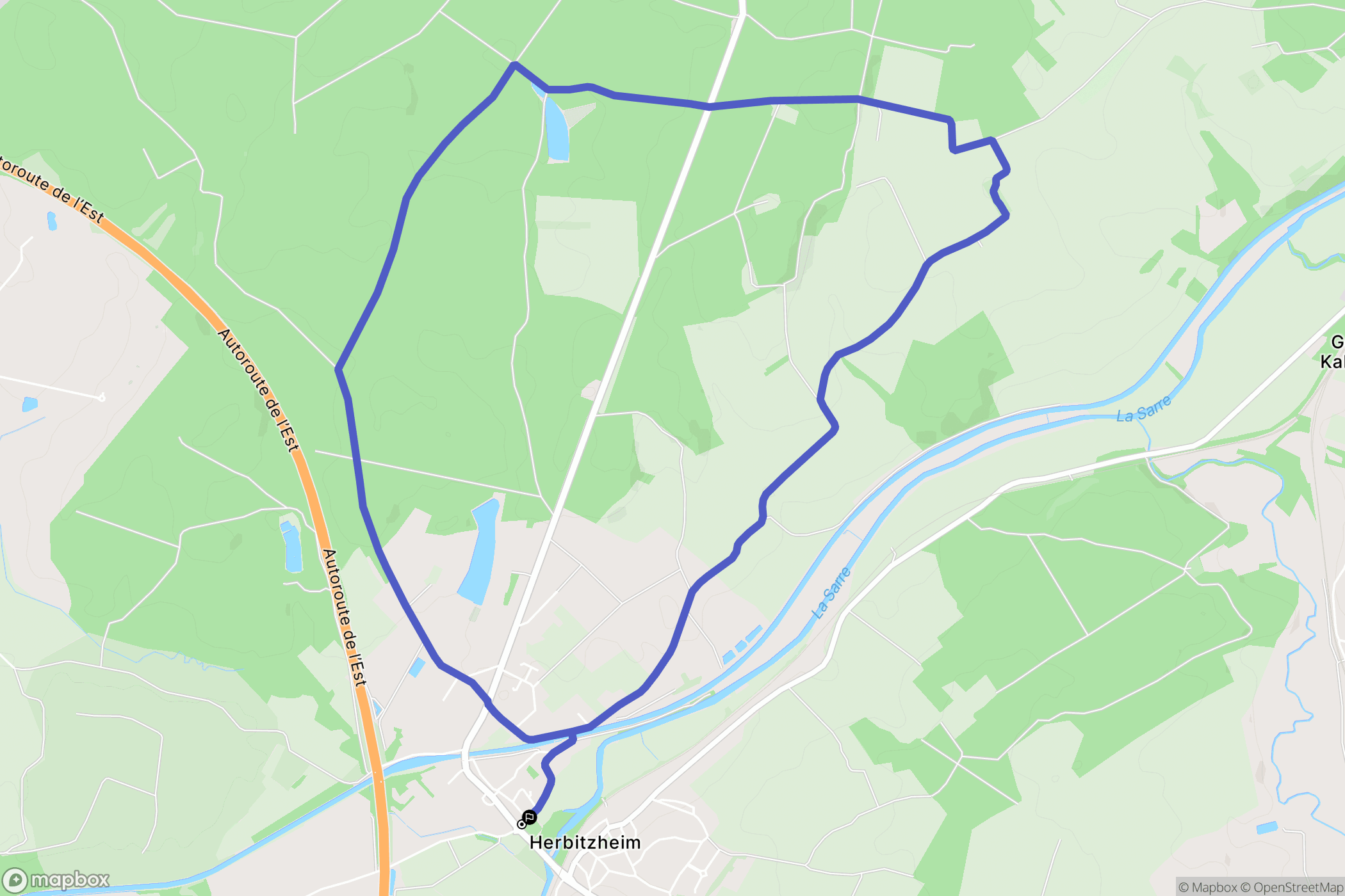 Herbitzheim : carte du parcours de randonnée - France