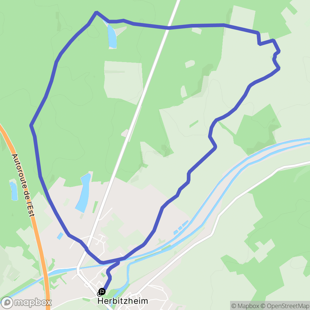 Herbitzheim : carte du parcours de randonnée - France