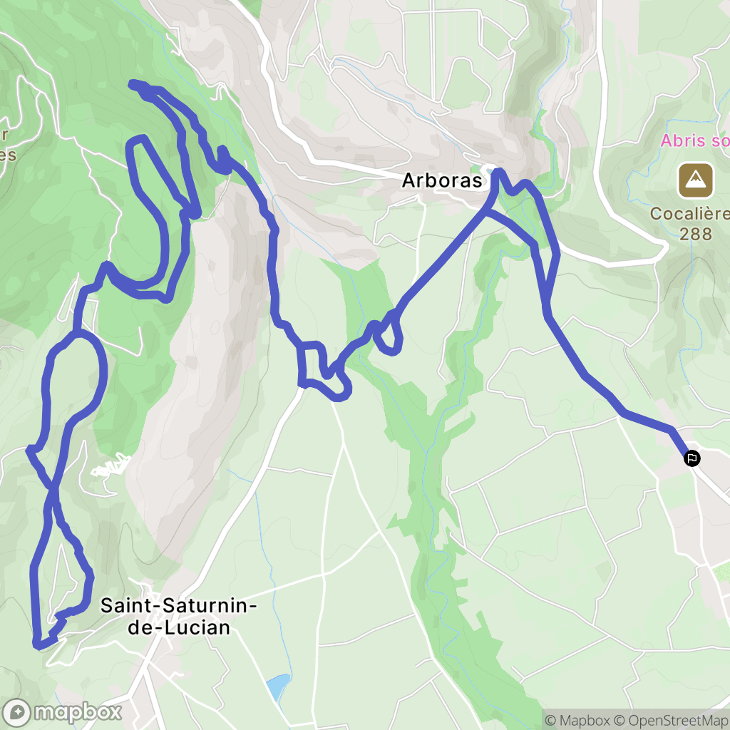 Montpeyroux : carte du parcours de randonnée - France