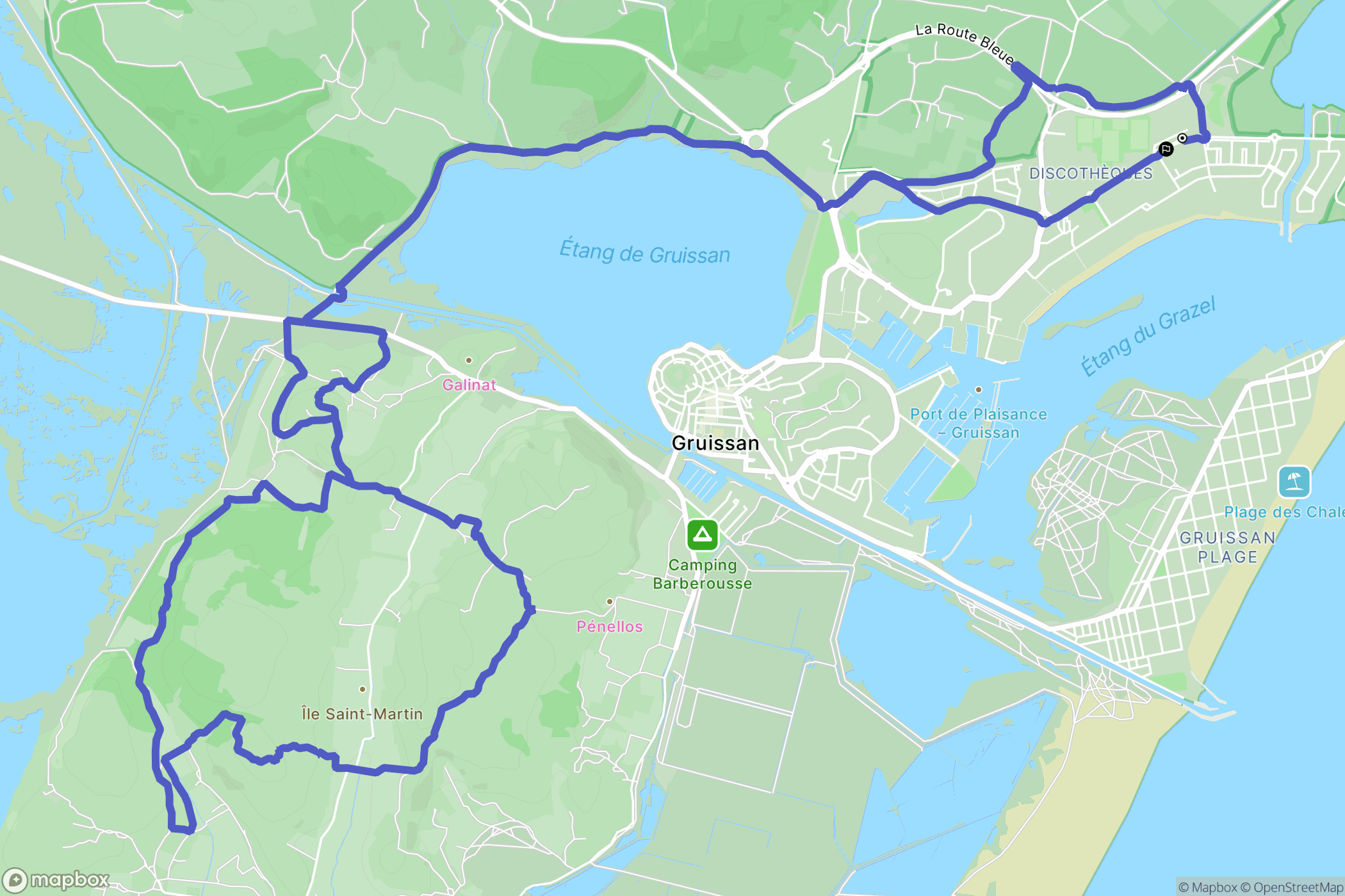 Gruissan : carte du parcours de randonnée - France