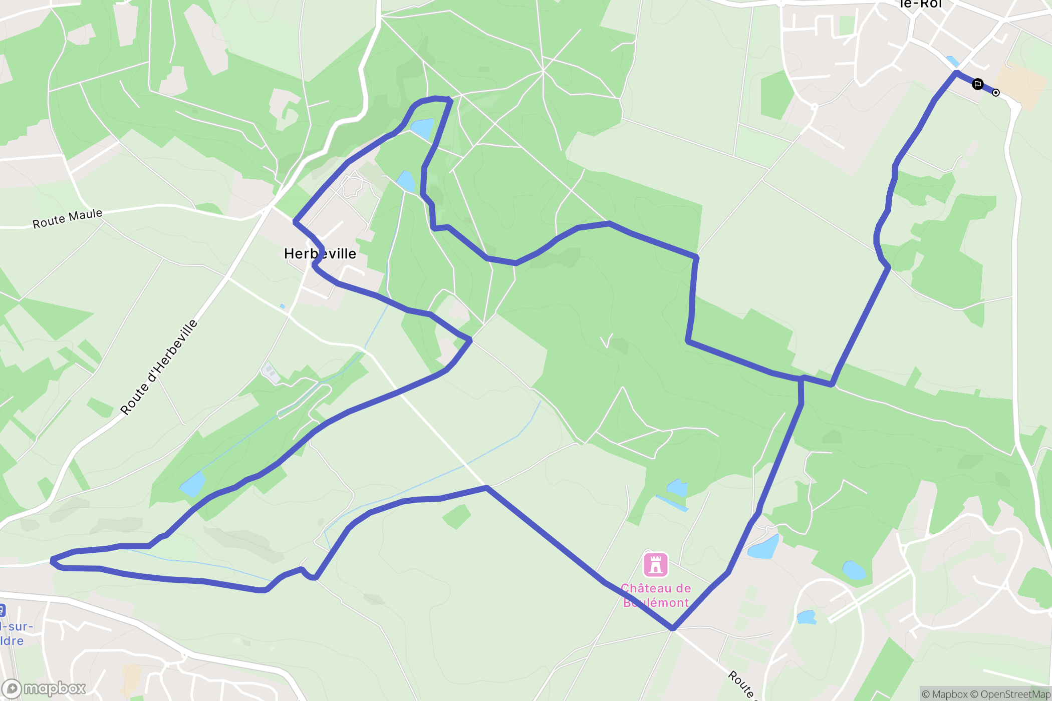 Les Alluets-le-Roi : carte du parcours de randonnée - France