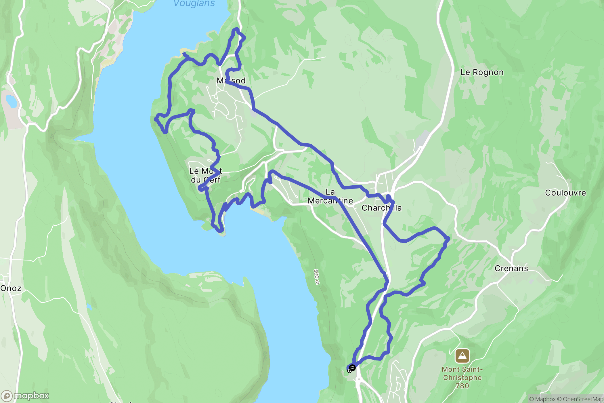 Moirans-en-Montagne : carte du parcours de randonnée - France