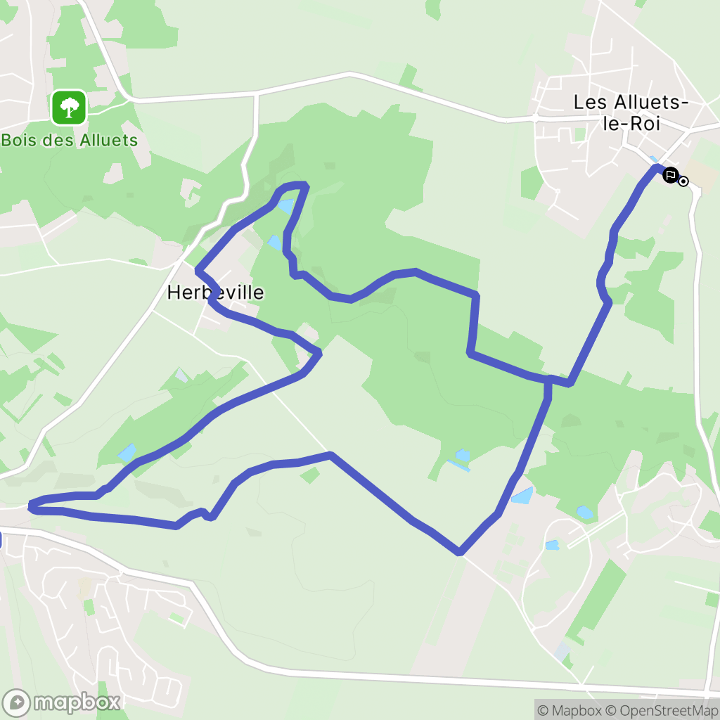 Les Alluets-le-Roi : carte du parcours de randonnée - France