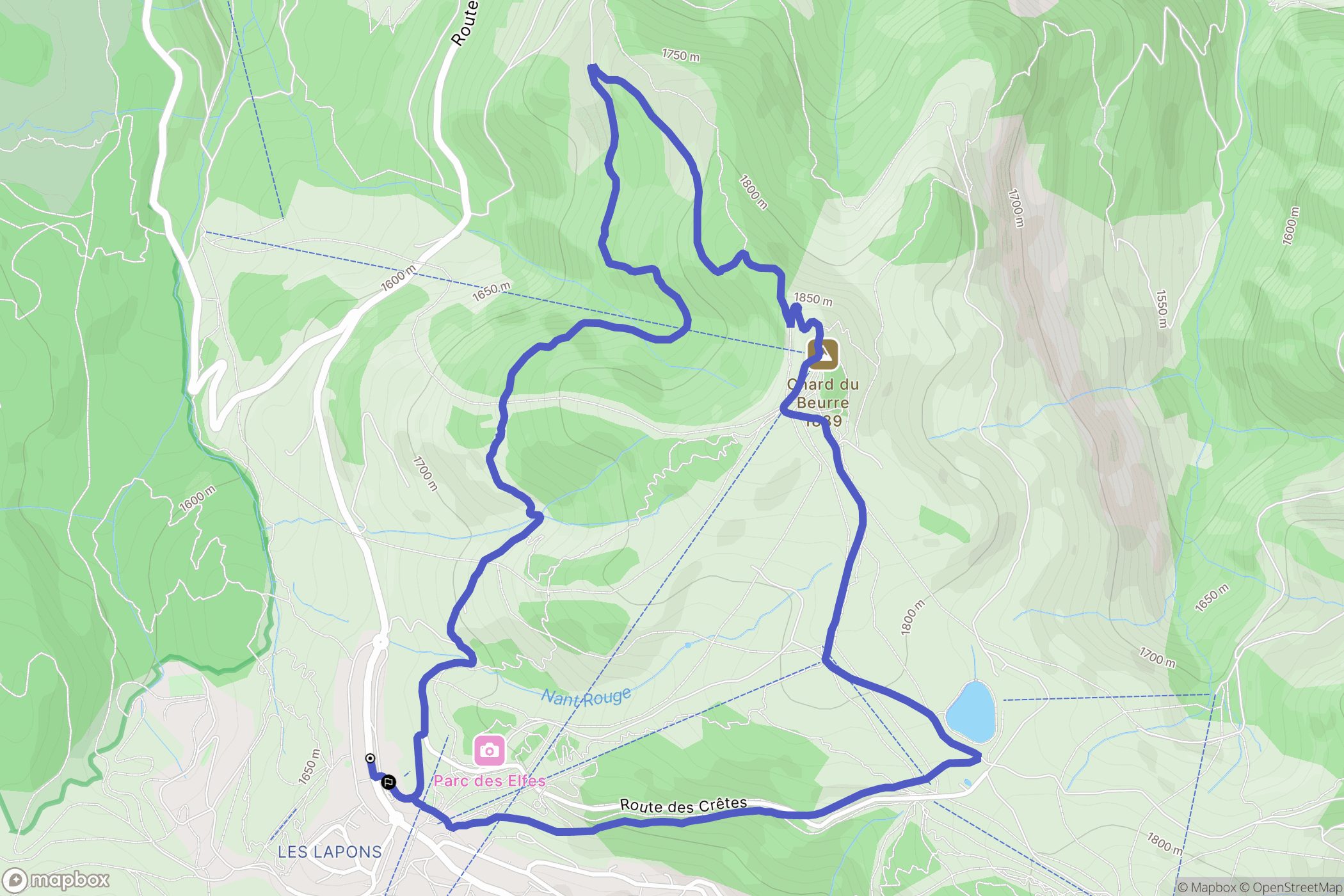 Hauteluce : carte du parcours de randonnée - France