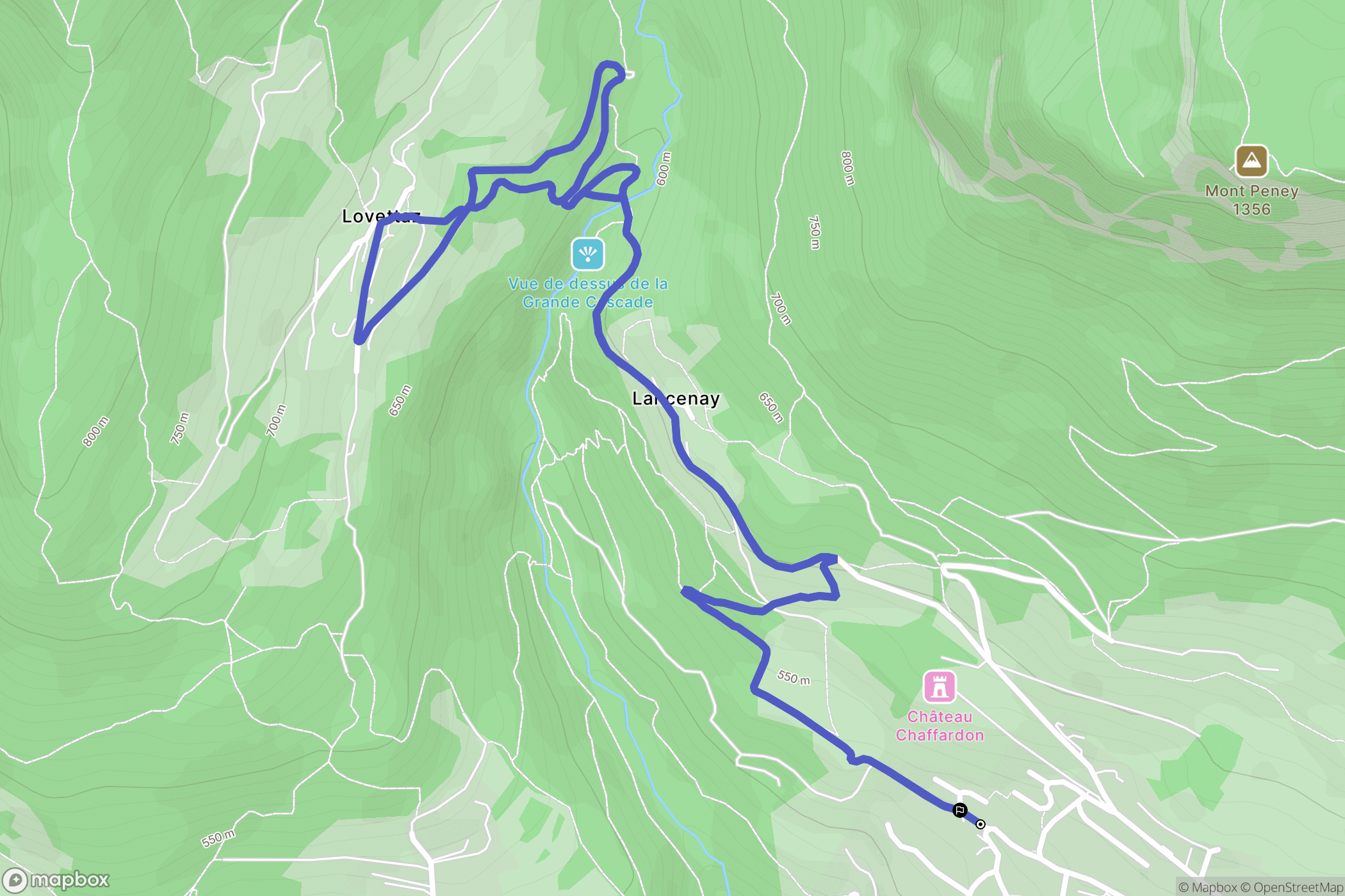 Saint-Jean-d'Arvey : carte du parcours de randonnée - France