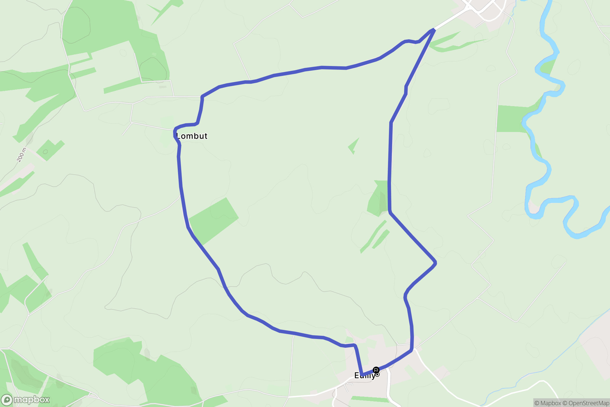 Lombut : carte du parcours de randonnée - France