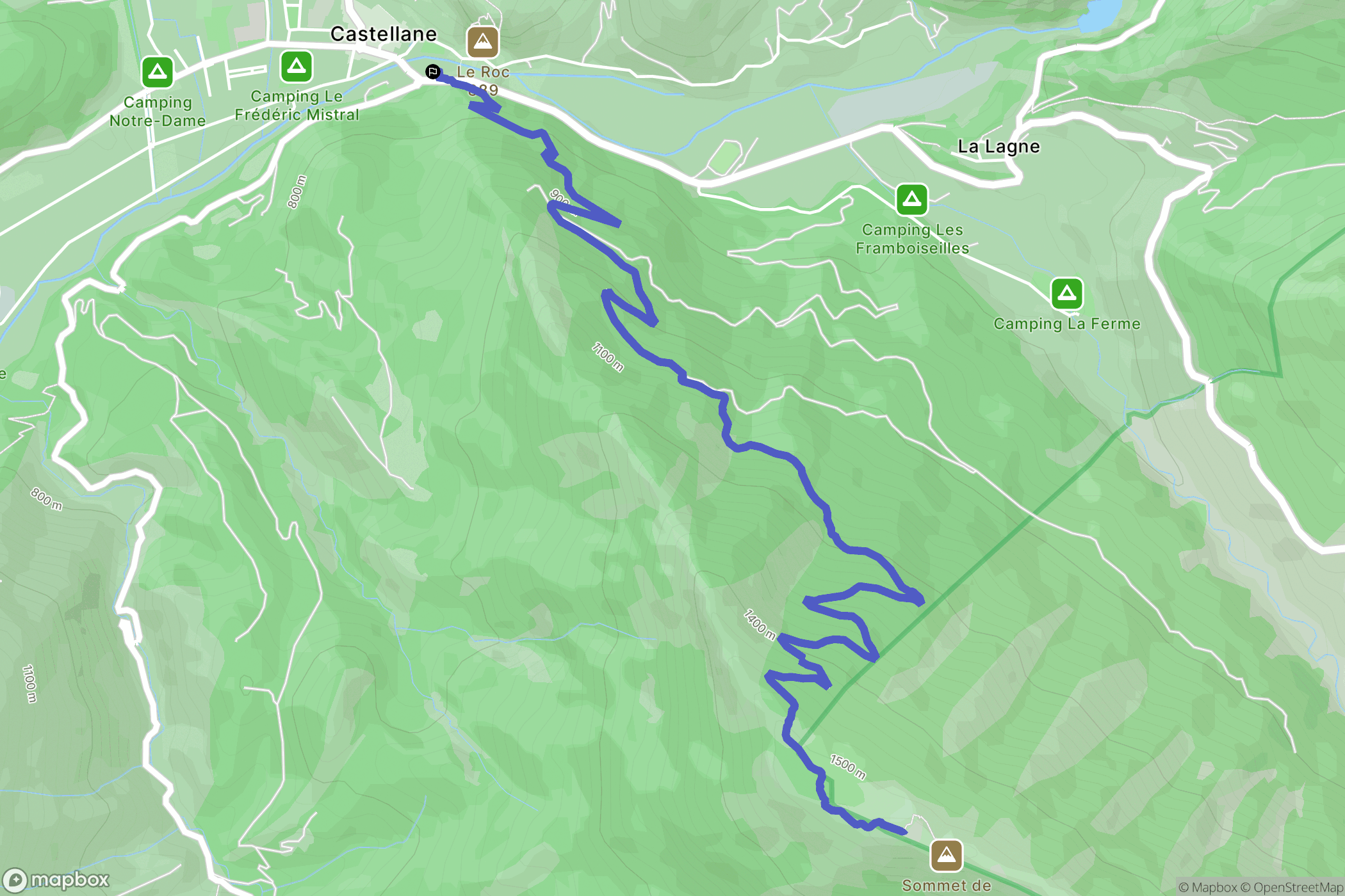 Castellane : carte du parcours de randonnée - France