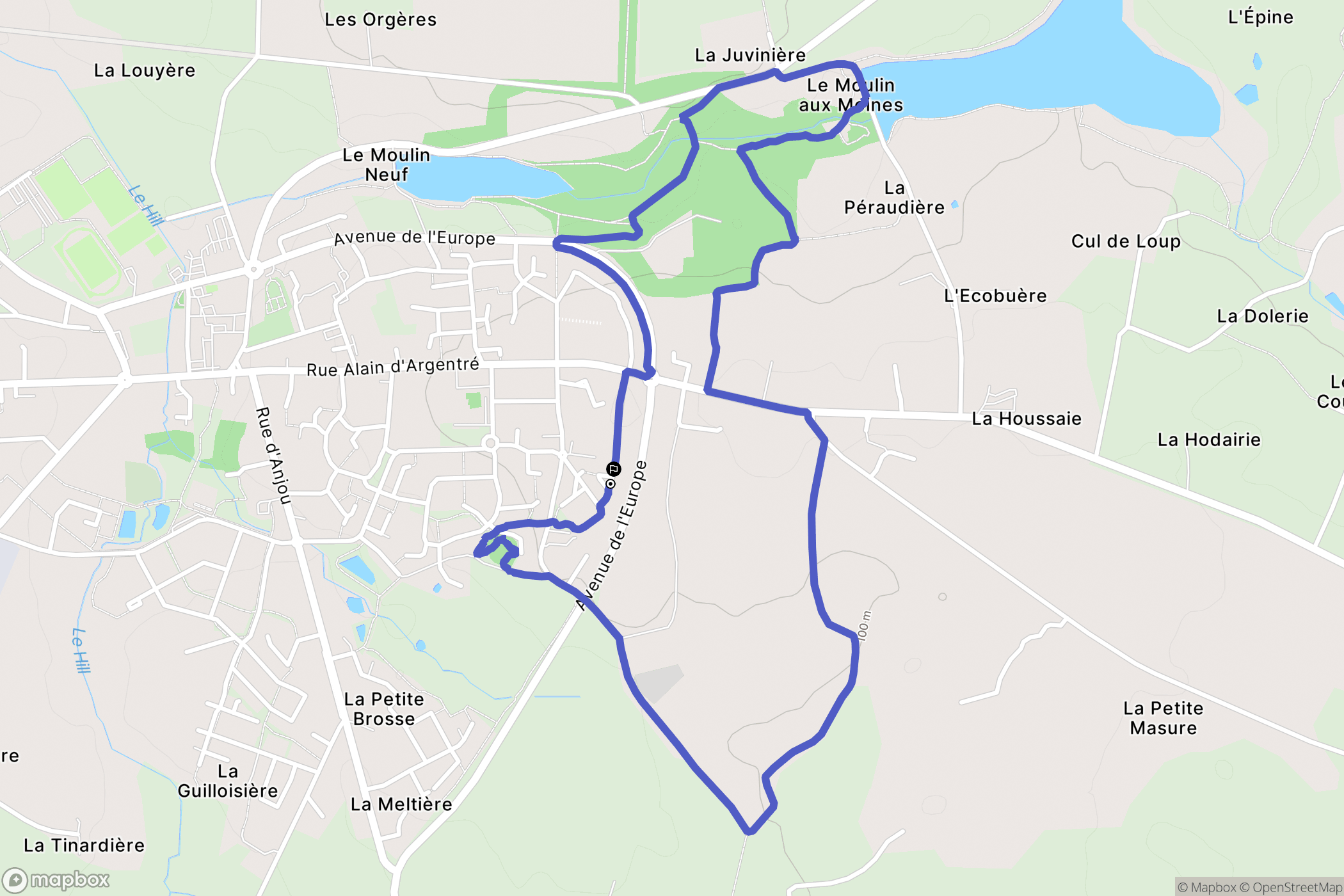 Argentré-du-Plessis : carte du parcours de randonnée - France