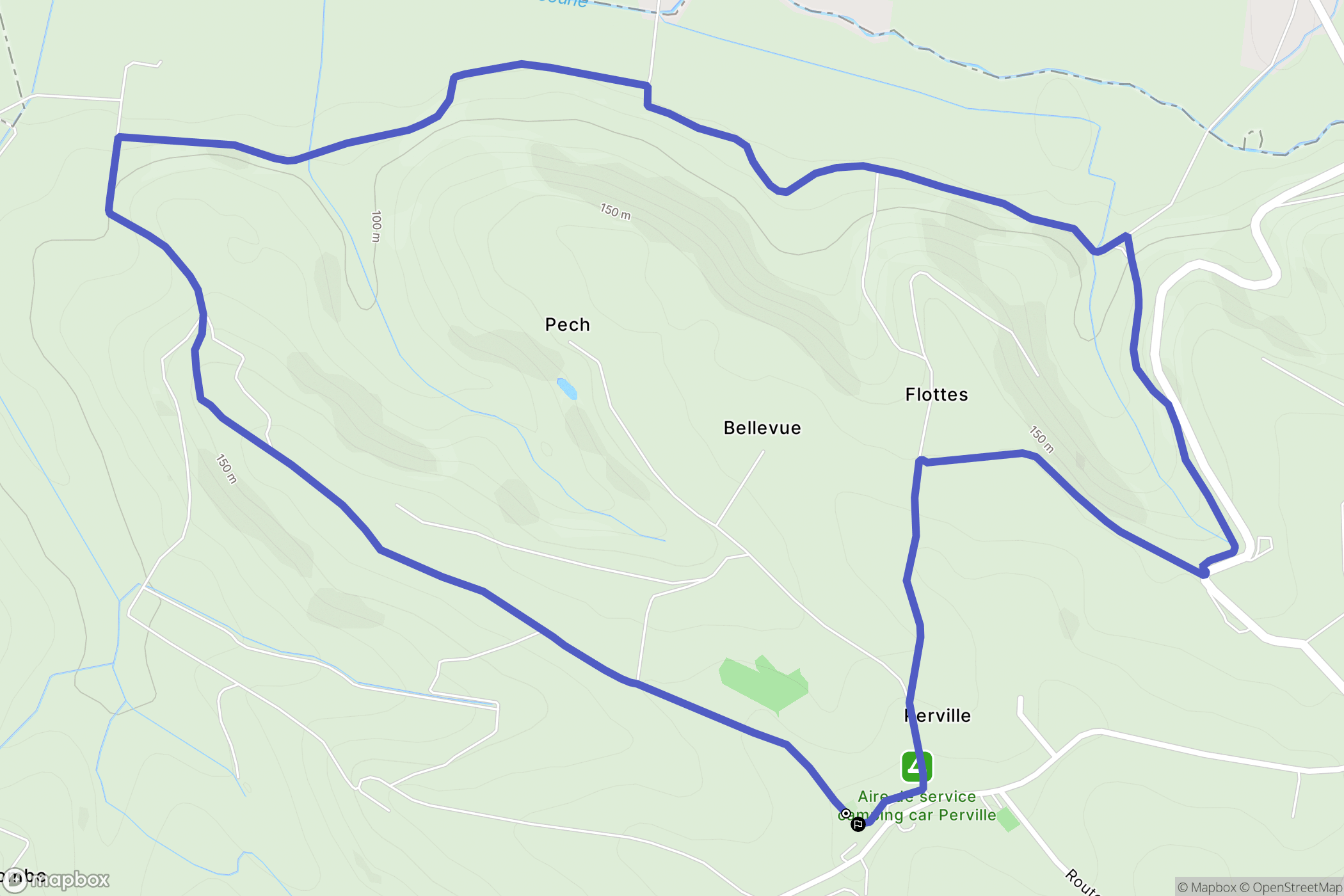 Perville : carte du parcours de randonnée - France
