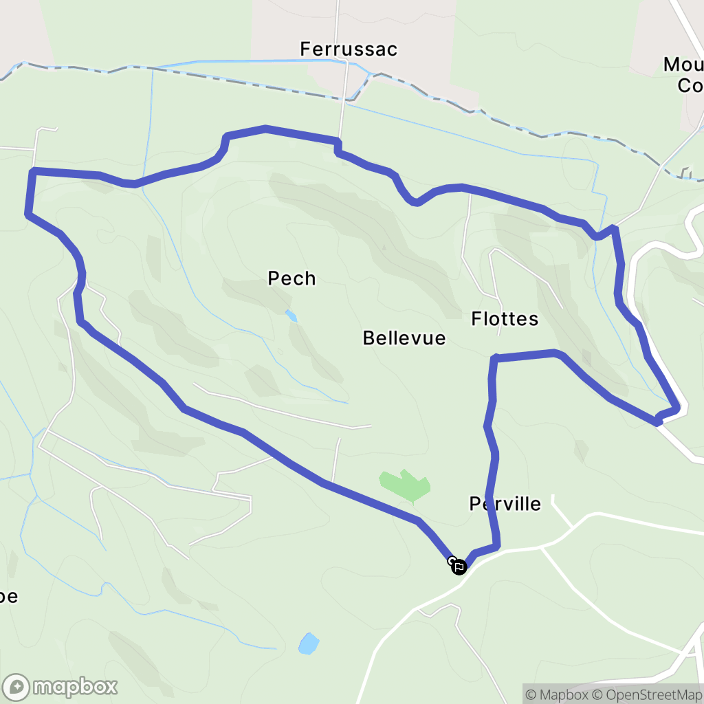Perville : carte du parcours de randonnée - France