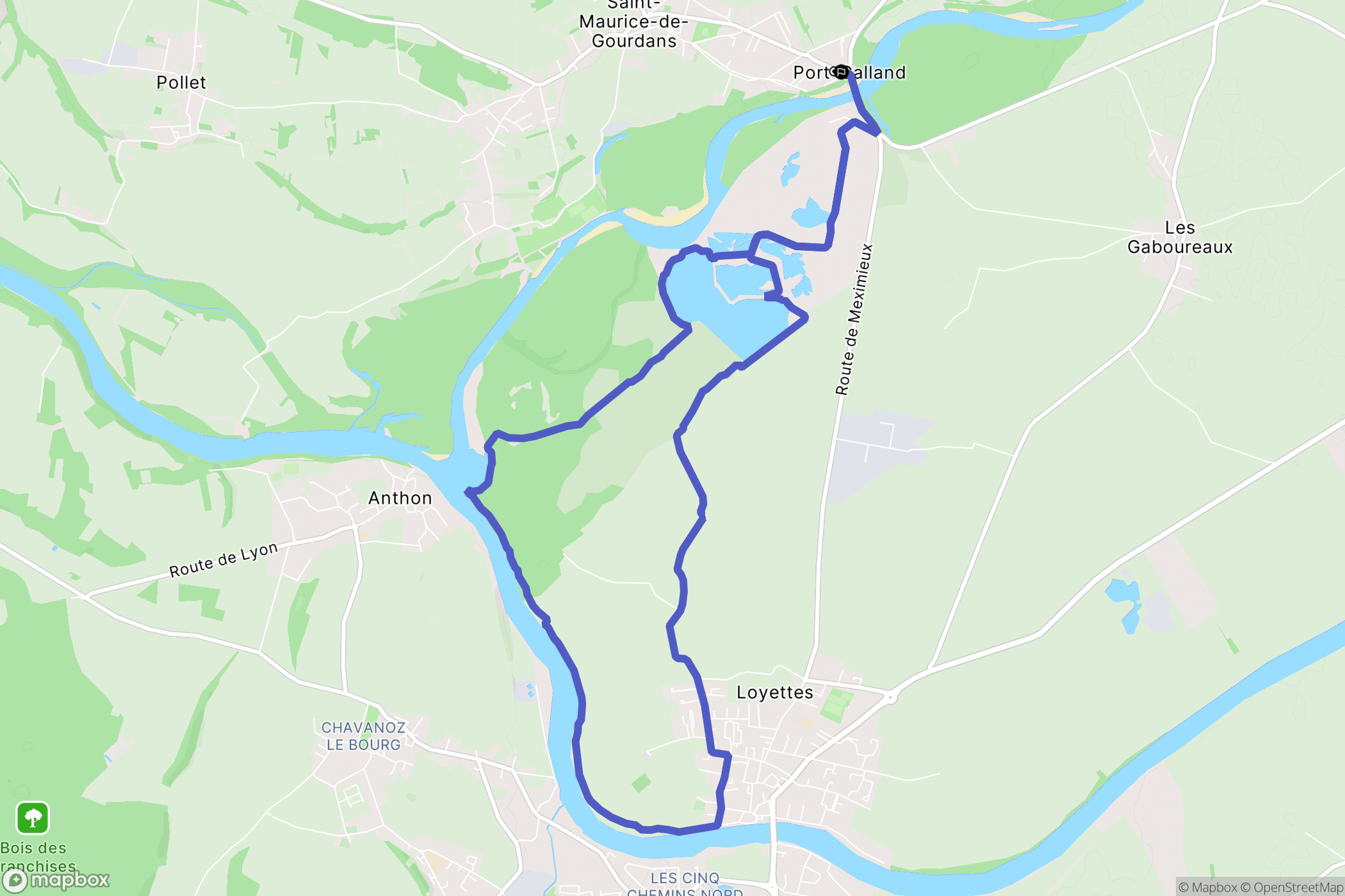 Saint-Maurice-de-Gourdans : carte du parcours de randonnée - France