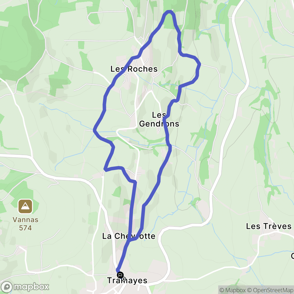 Tramayes : carte du parcours de randonnée - France