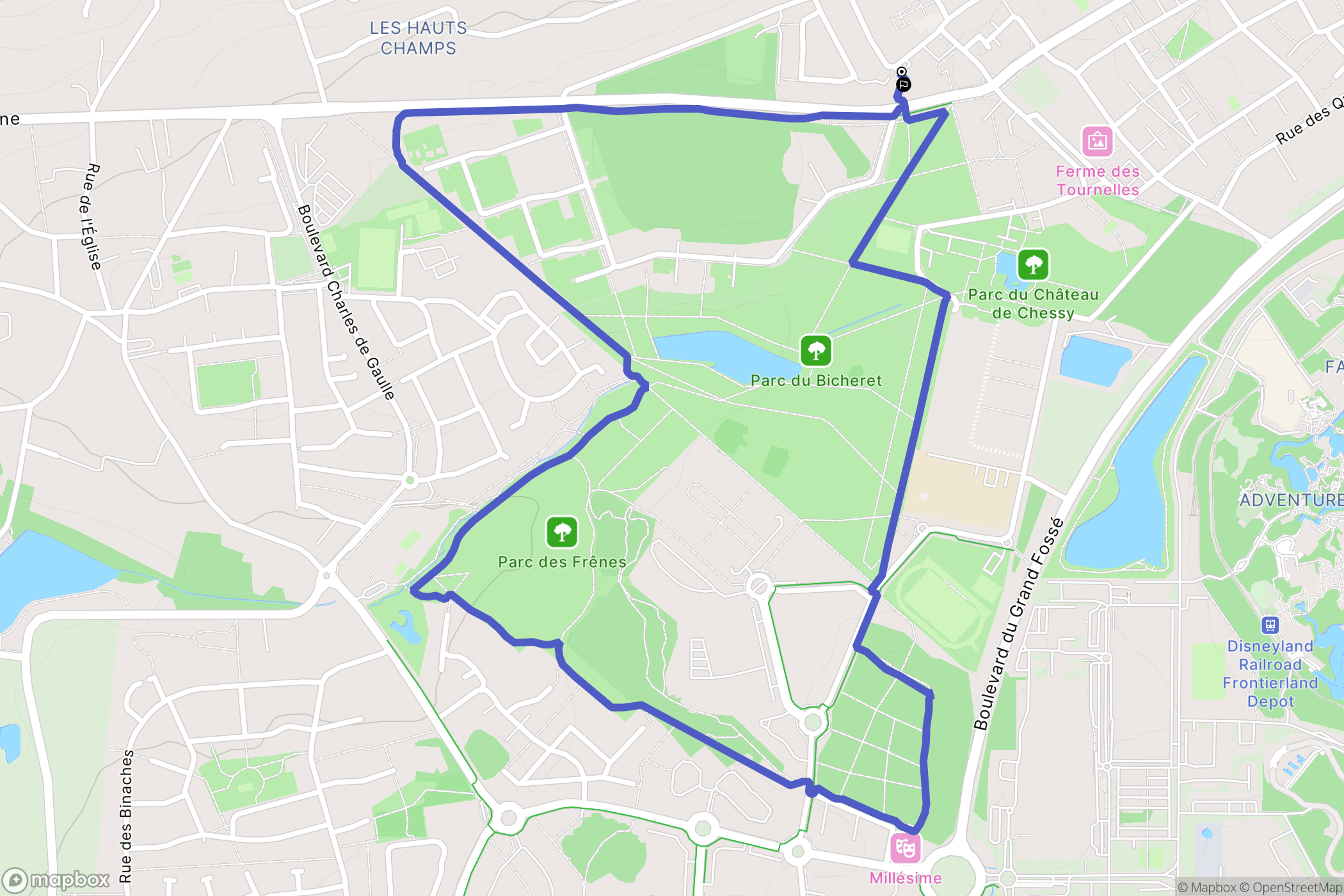 Chessy : carte du parcours de randonnée - France
