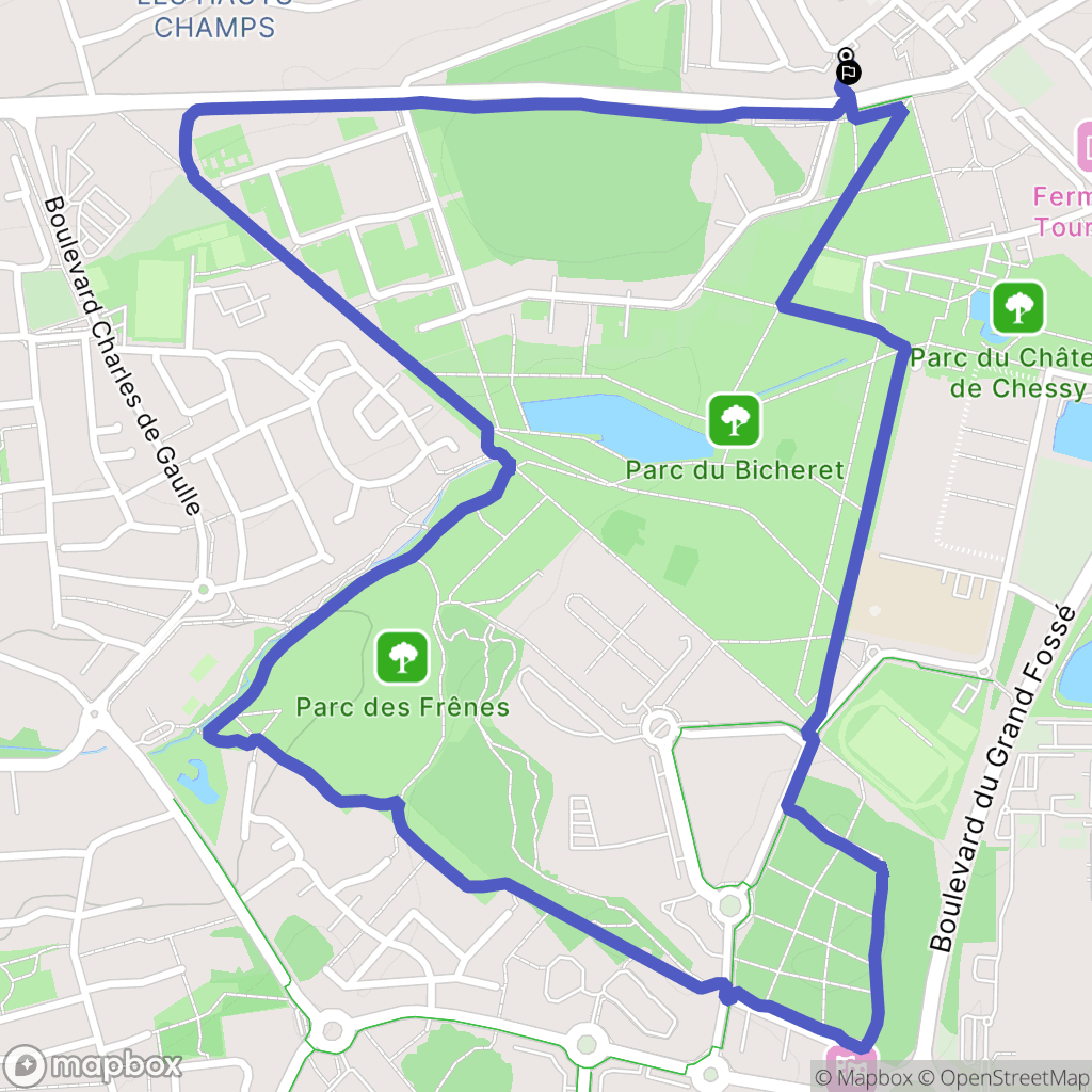 Chessy : carte du parcours de randonnée - France
