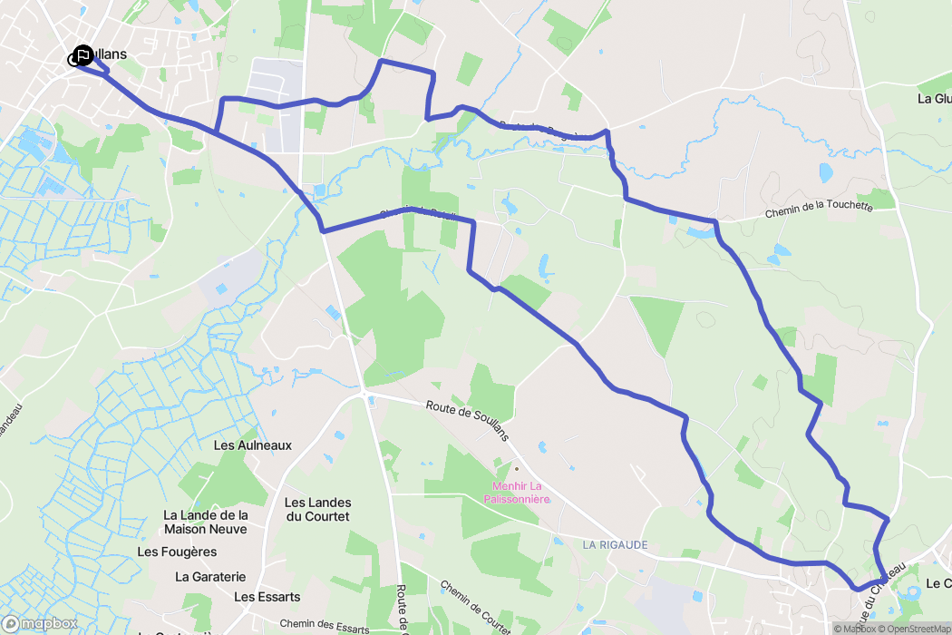 Soullans : carte du parcours de randonnée - France
