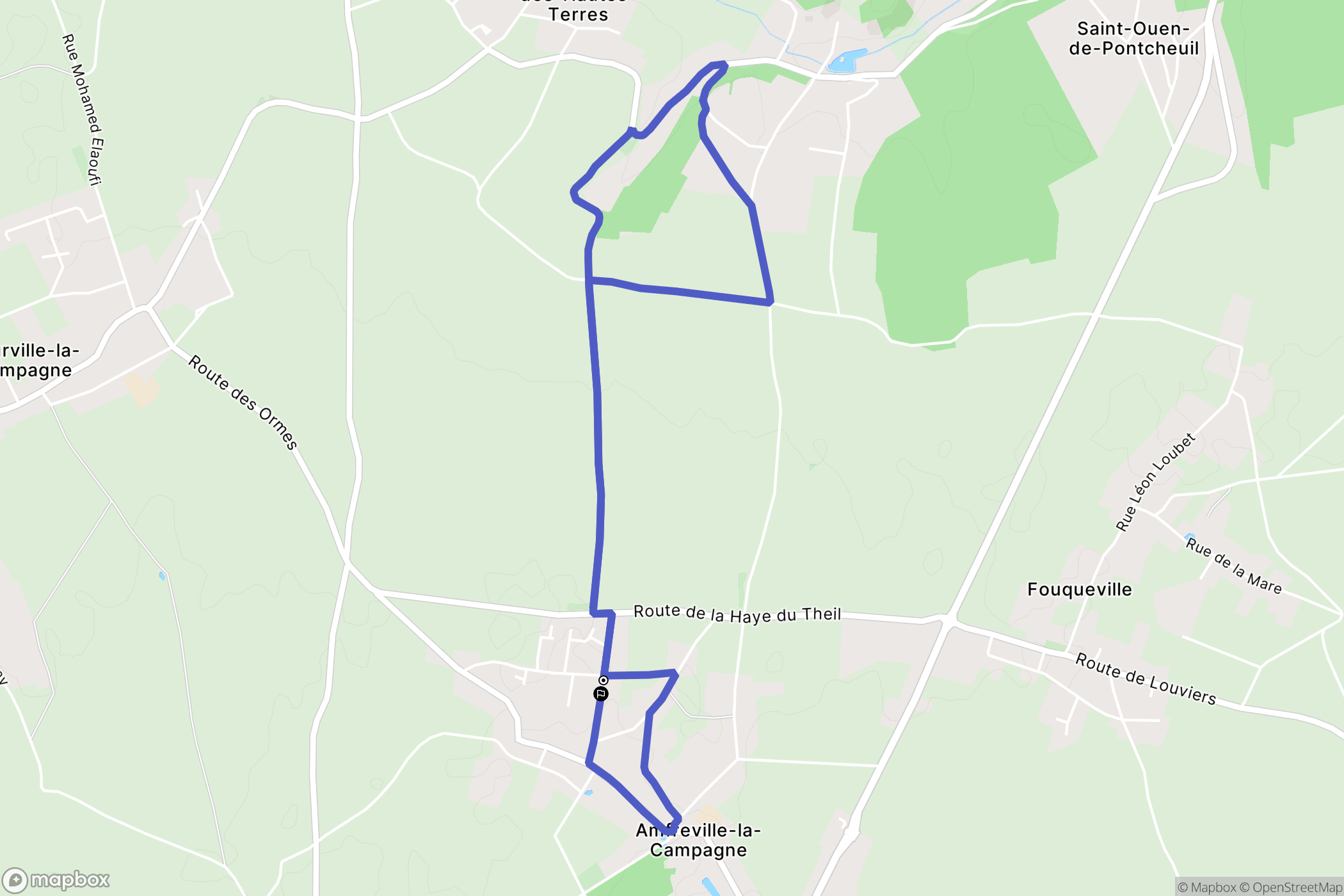 Amfreville-Saint-Amand : carte du parcours de randonnée - France