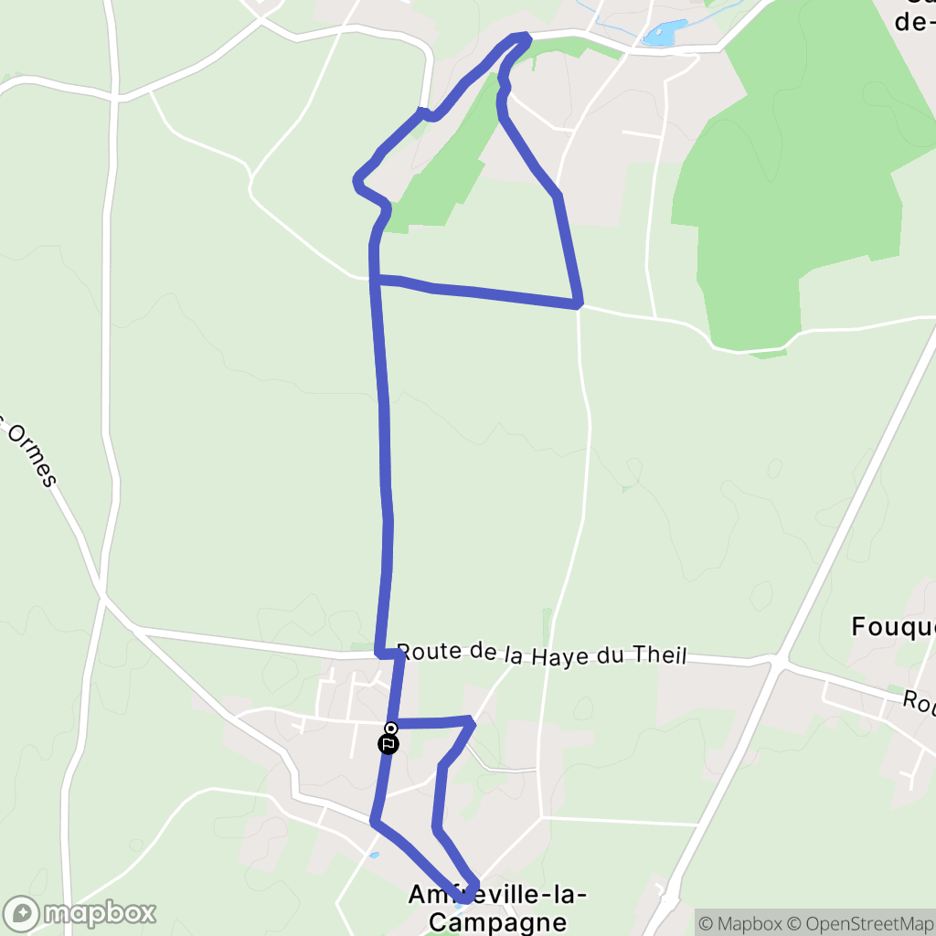 Amfreville-Saint-Amand : carte du parcours de randonnée - France
