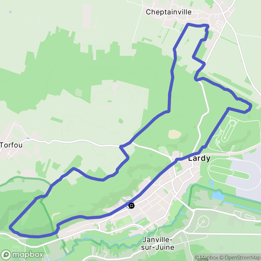 Lardy : carte du parcours de randonnée - France