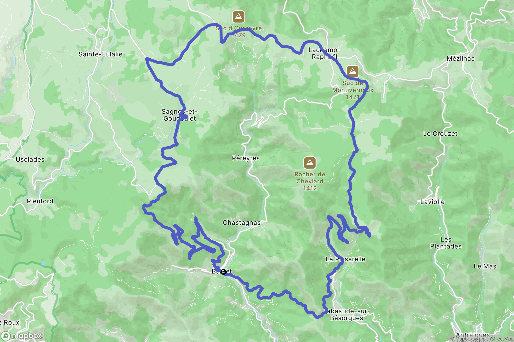 Burzet: routekaart voor buitenactiviteiten - France