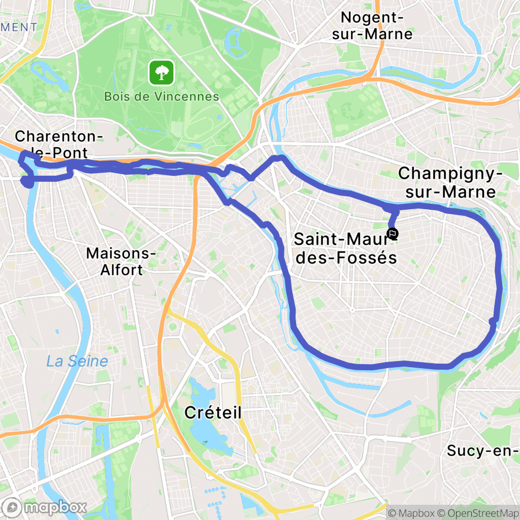 Saint-Maur-des-Fossés : carte du parcours de randonnée - France