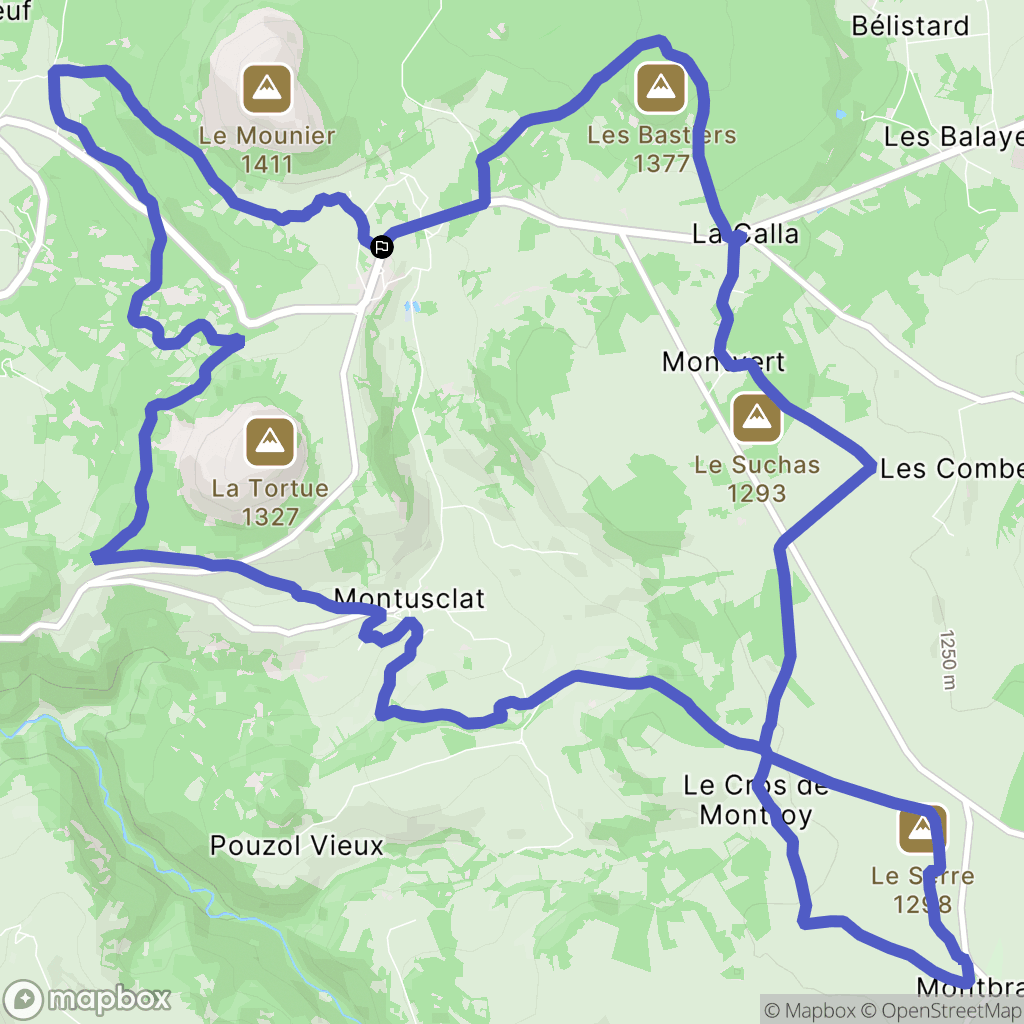 Champclause : carte du parcours de randonnée - France