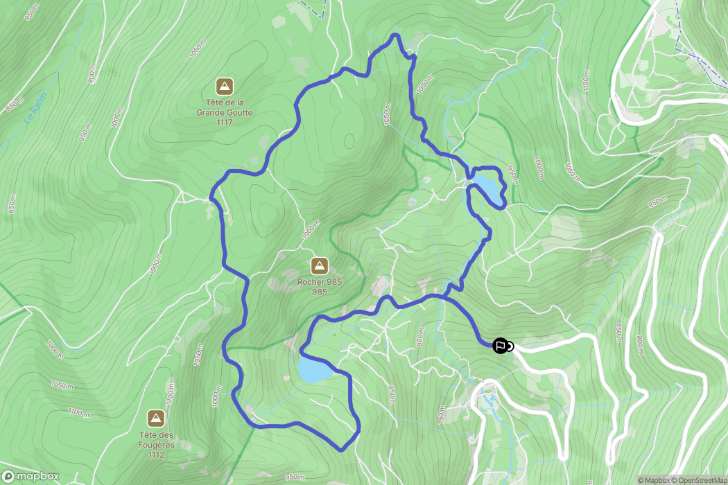 Lepuix : carte du parcours de randonnée - France